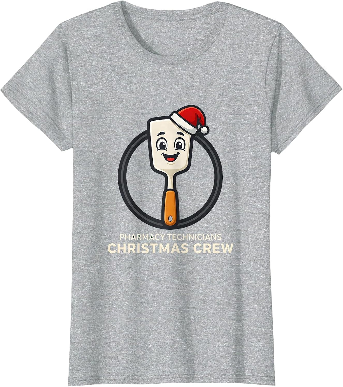 Women's Pharmacy Technicians Christmas Crew Funny Pharmacy Tech T-Shirt - Heather Grey