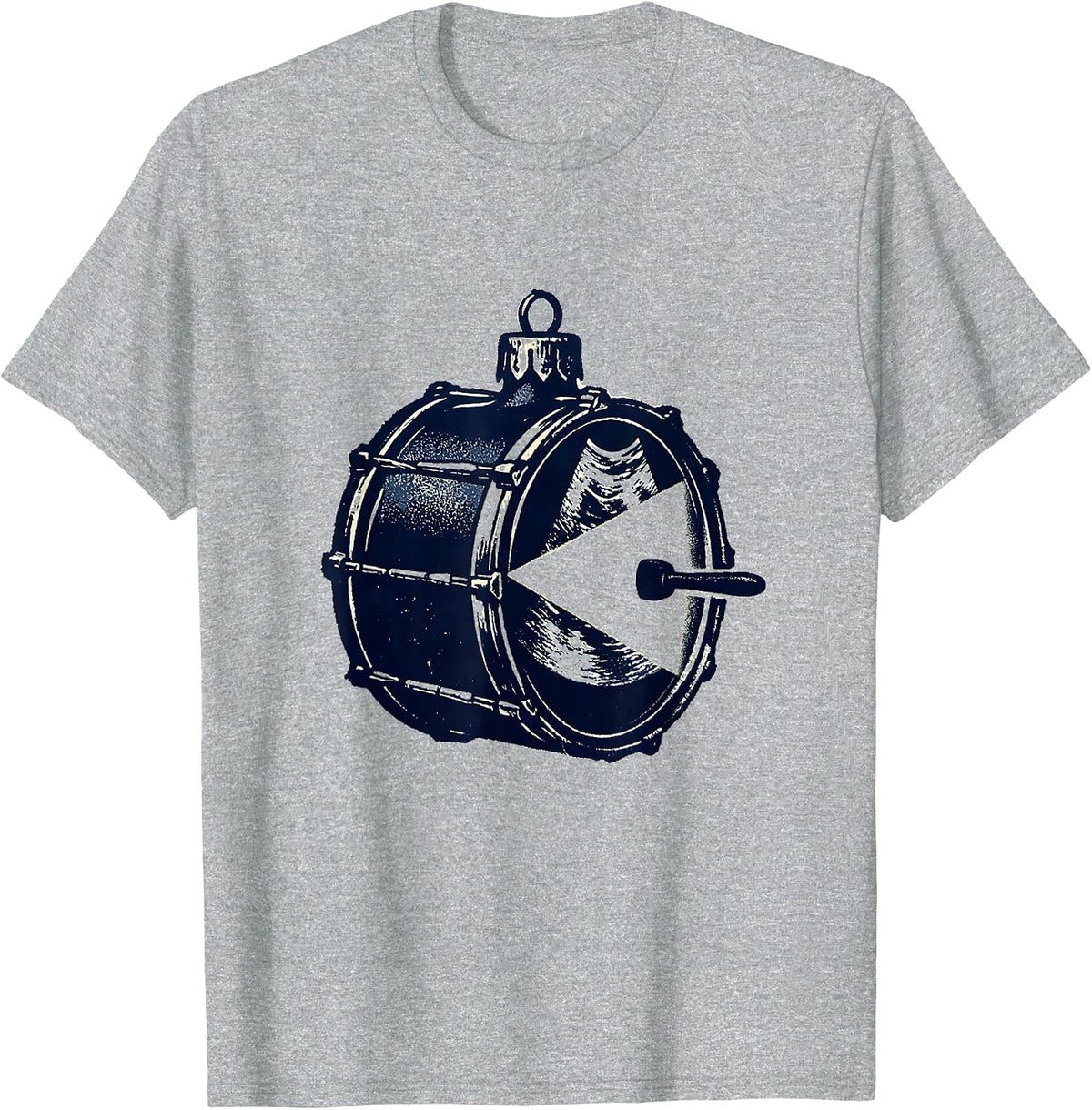 Men's Christmas Drum Ornament Rubber Stamp Radiology Tech Humor T-Shirt - Heather Grey
