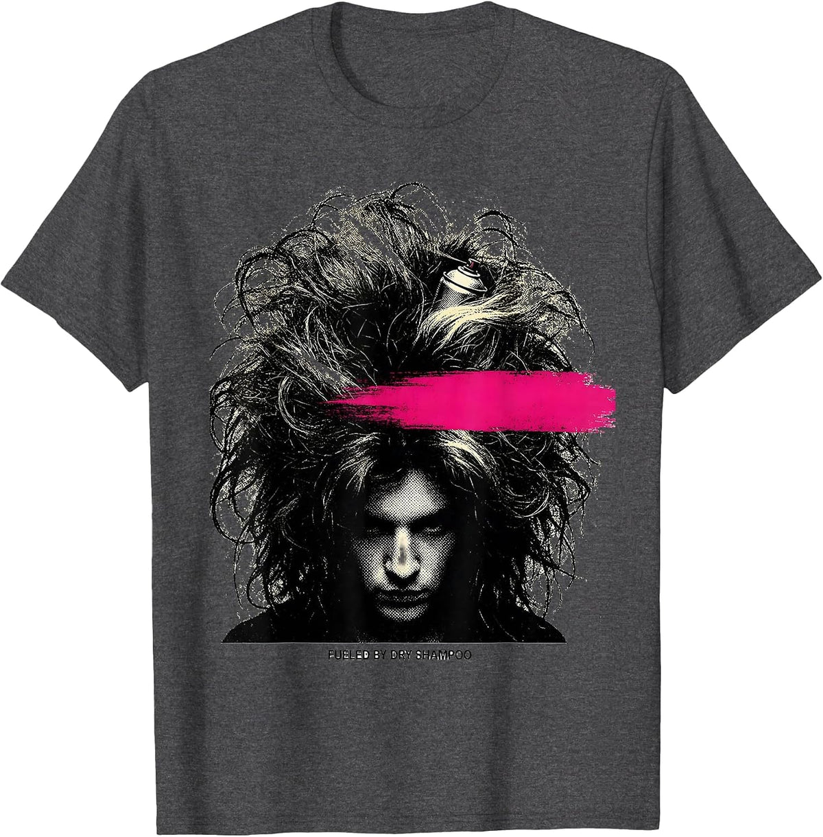 Fueled By Dry Shampoo Funny Design T-Shirt - Dark Heather Grey