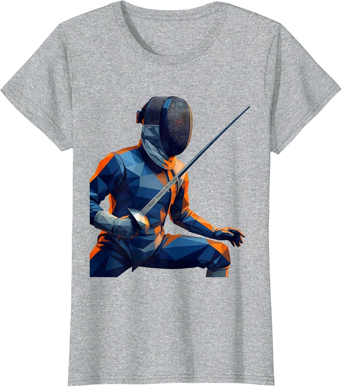 Women's I Keep Things Pointed Funny Fencing Sport Fan Humor T-Shirt - Heather Grey