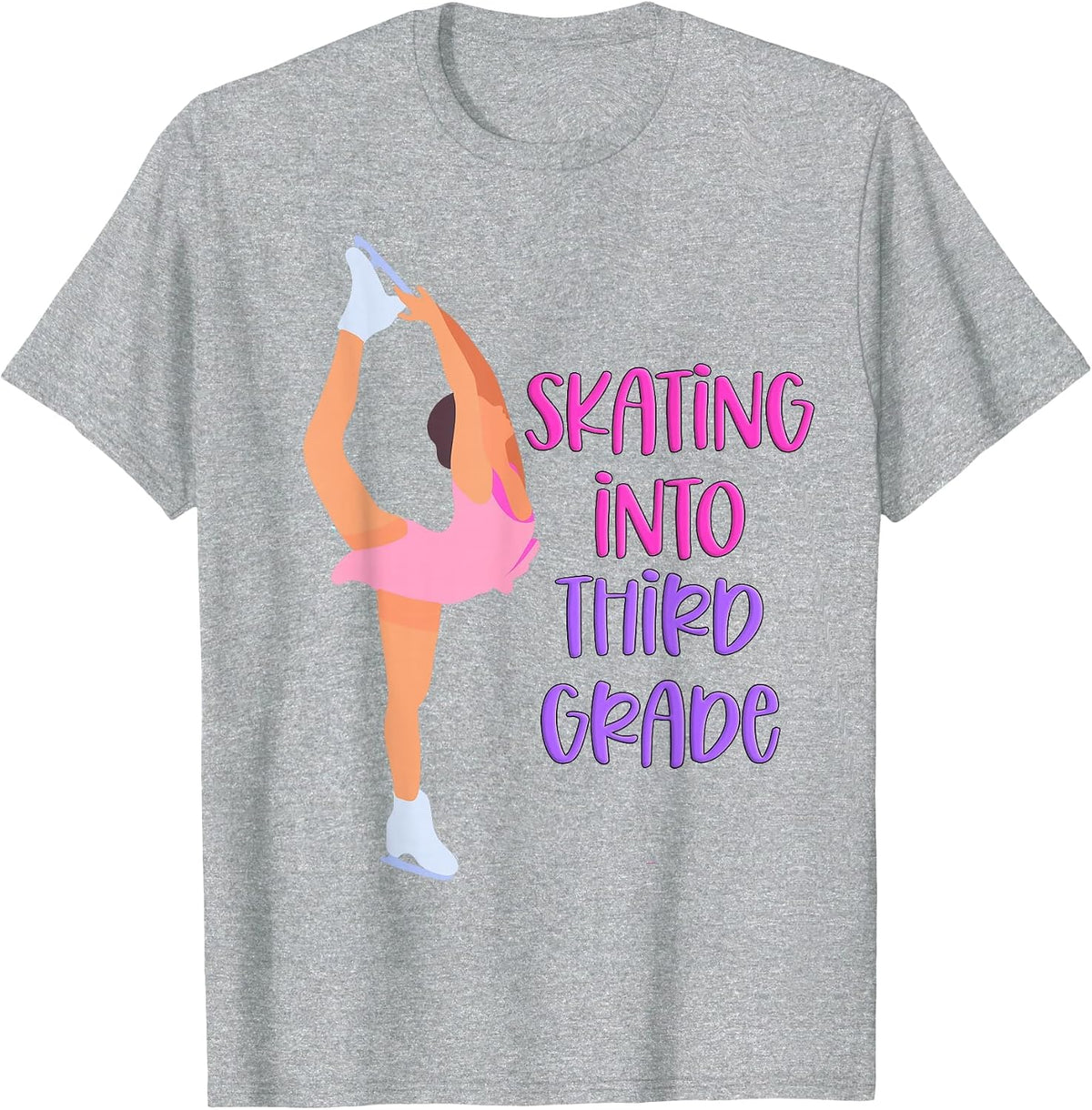 Third Grade Shirt Ice Skating Girls 1st Day School 3rd Grade T-Shirt - Heather Grey