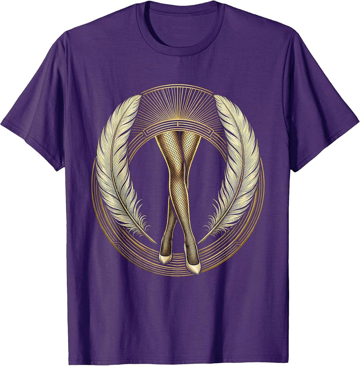 Men's Showgirl Legs Classic Pin-Up Illustration T-Shirt - Purple