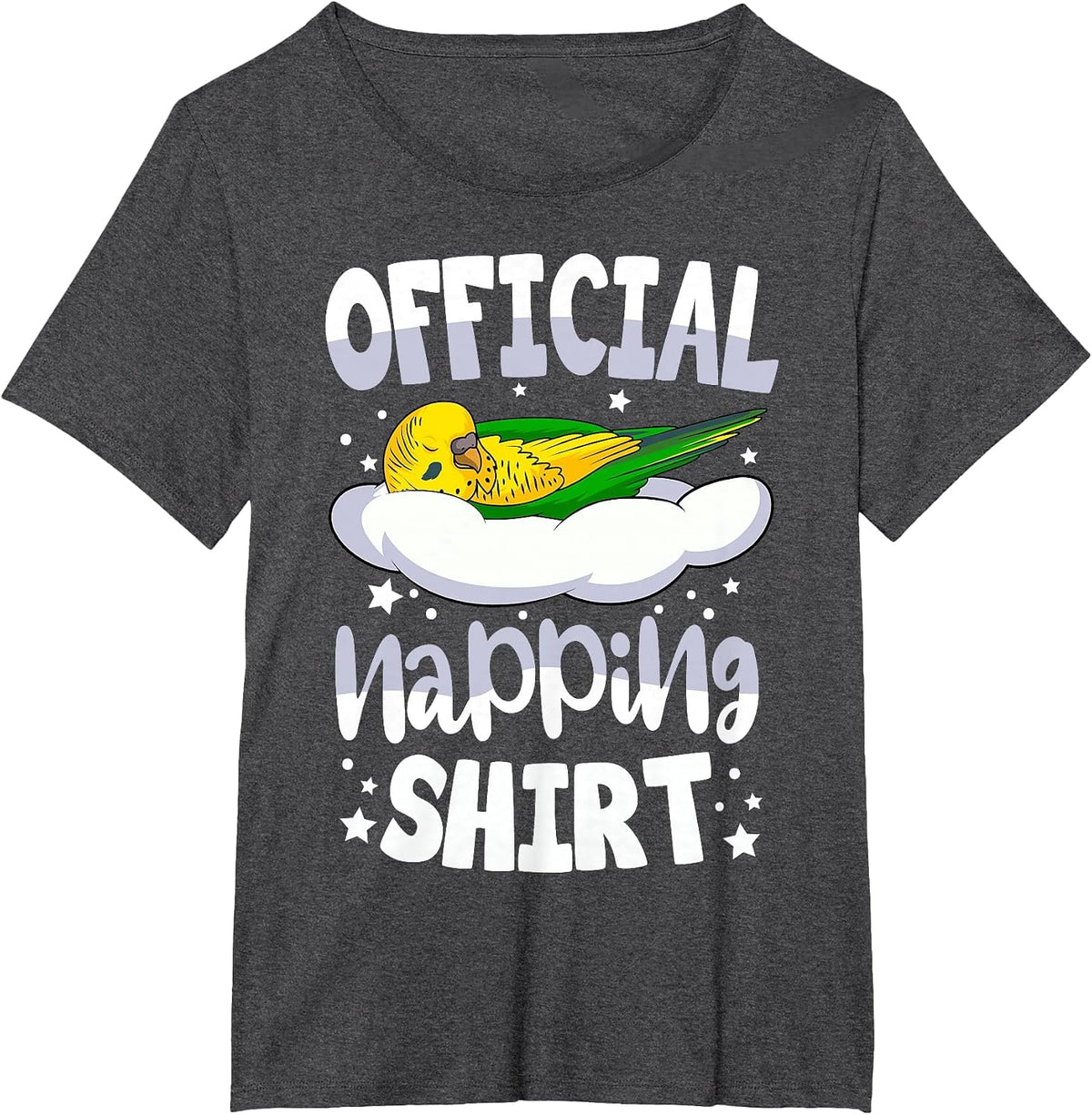 Budgie Pyjamas Budgerigar Lover Official Napping T-Shirt - Dark Heather Grey