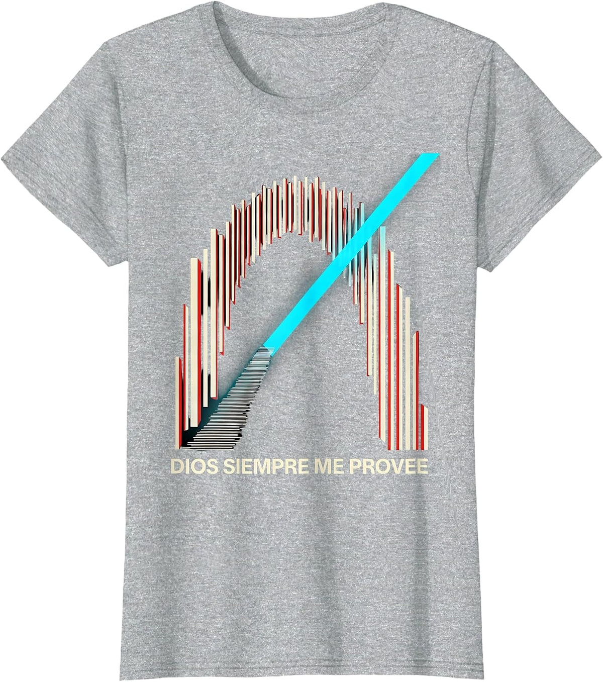 Women's Dios Siempre Me Provee New Wave Spanish Christian Faith T-Shirt - Heather Grey