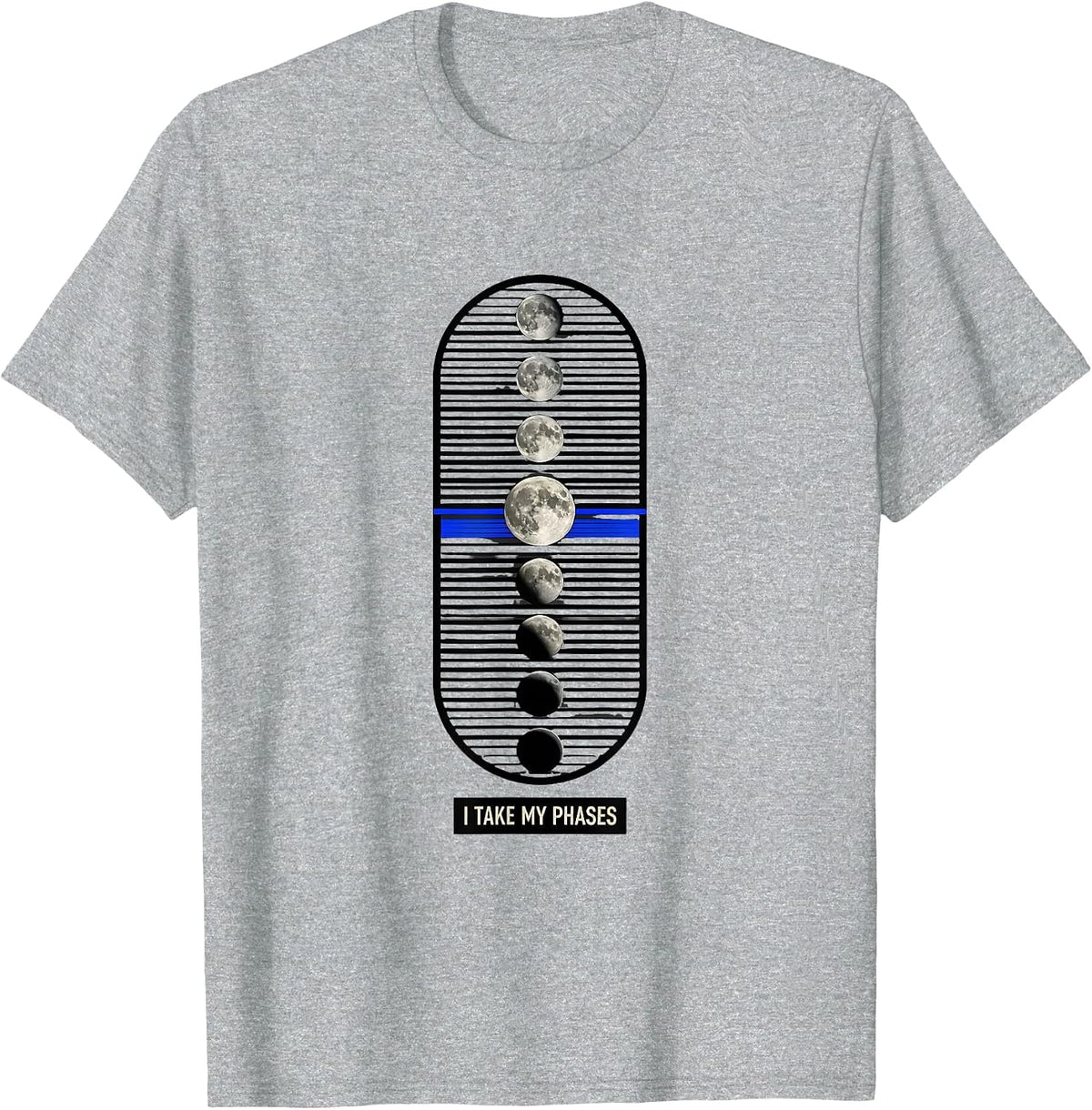 Men's I Take My Phases Disrupted Stripe Celestial Astrology T-Shirt - Heather Grey