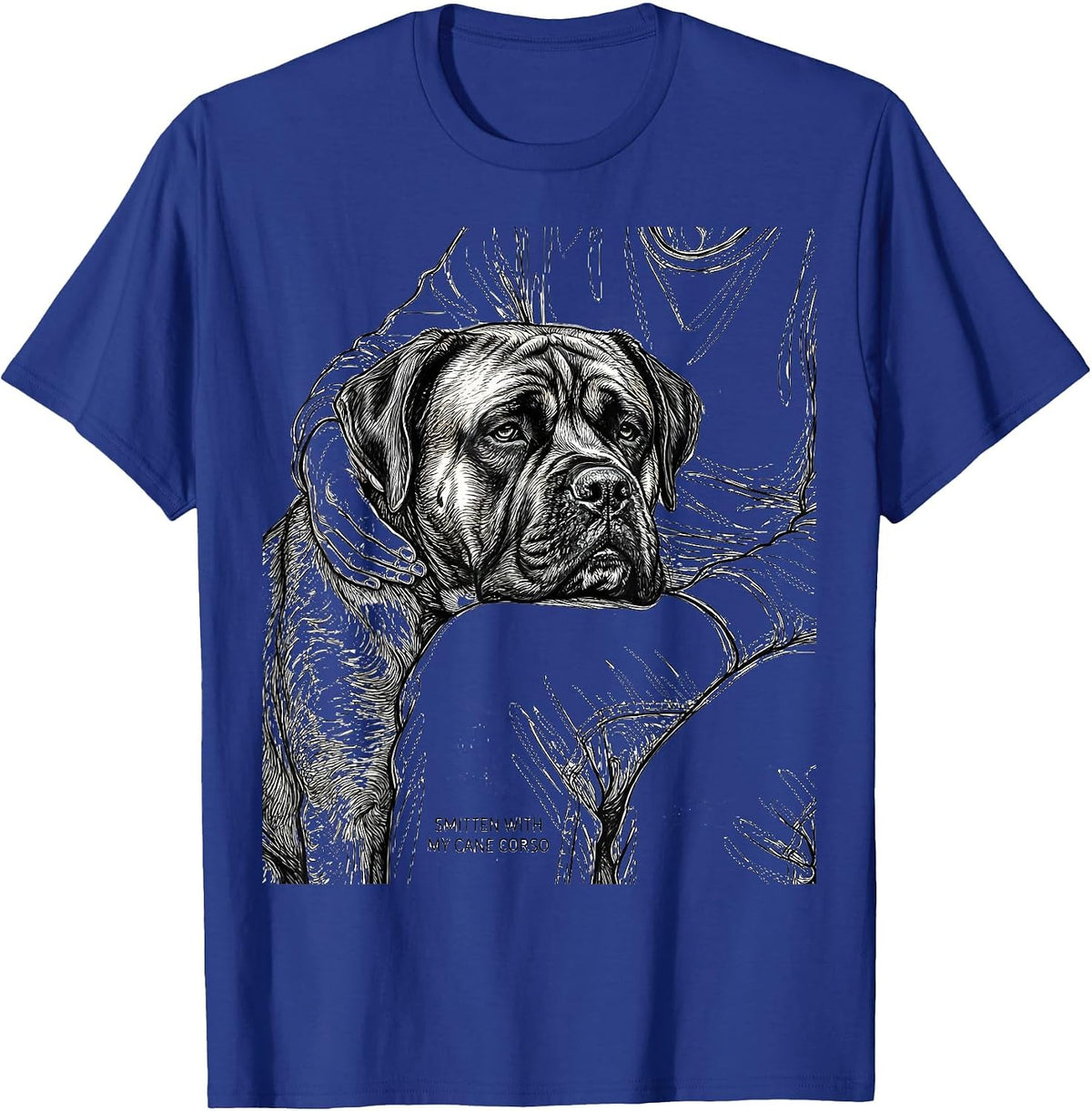 Smitten With My Cane Corso Funny Dog Owner Pet Lover Humor T-Shirt - Royal Blue