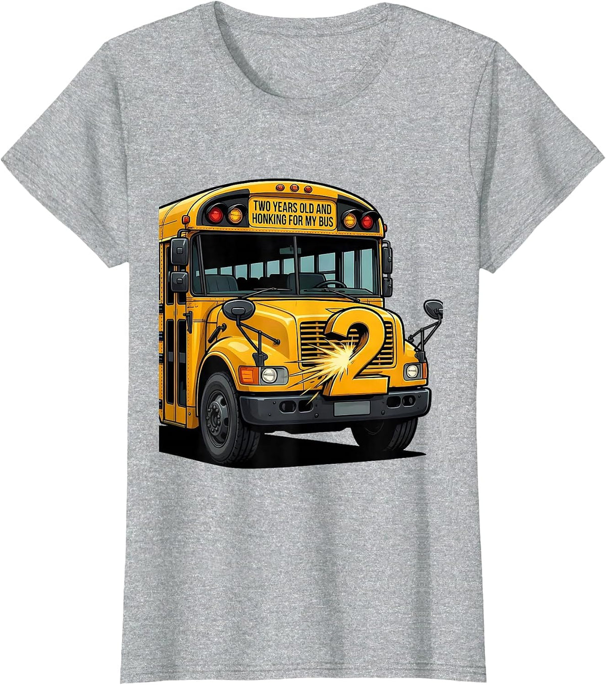 Women's Two Years Old And Honking For My Bus Funny School Bus Driver T-Shirt - Heather Grey