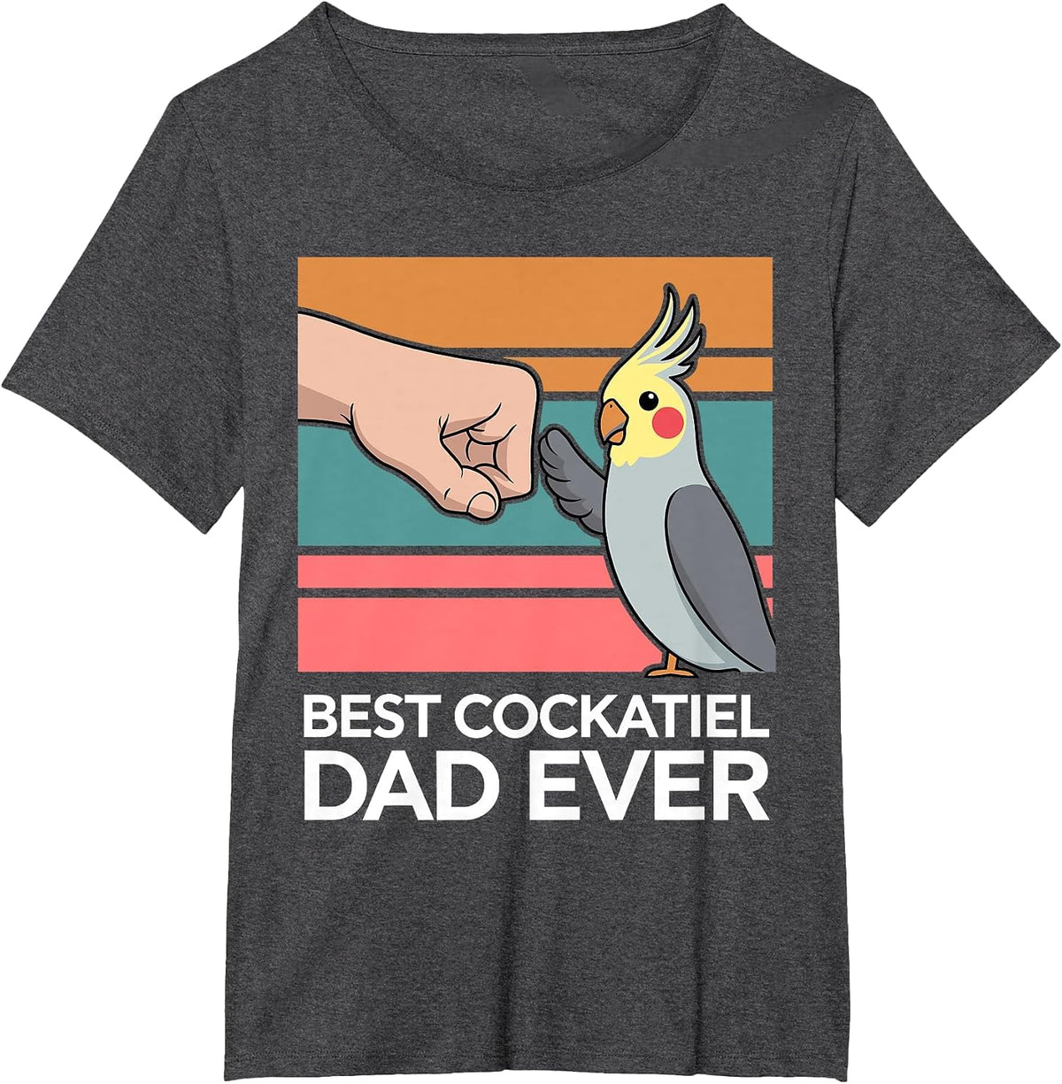 Cockatiel Art for Men Father Cockatoo Bird Cockatiel Lover T-Shirt - Dark Heather Grey