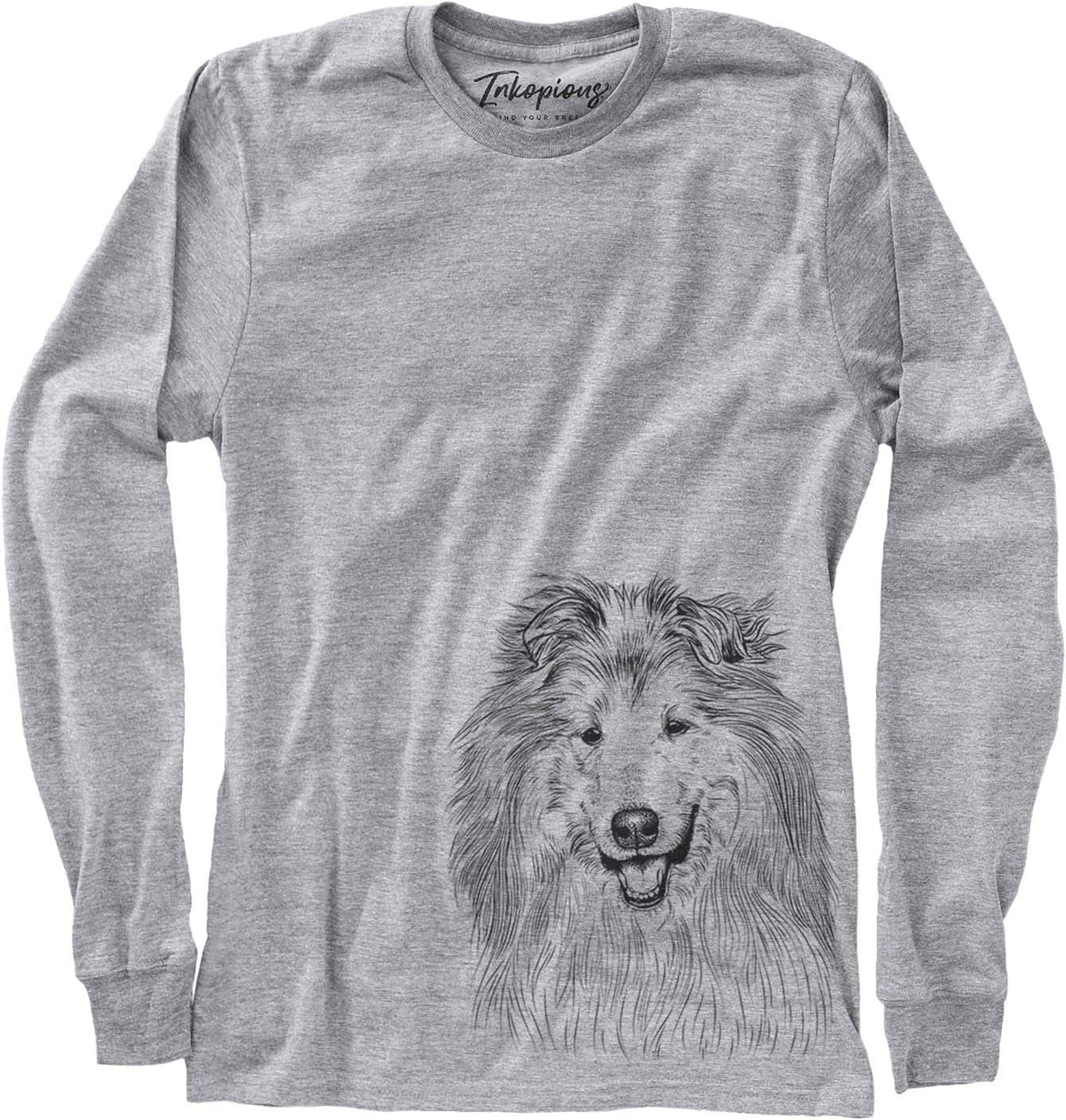 Bare Donnan the Rough Collie Dog Triblend T-Shirt - Unisex Long Sleeve