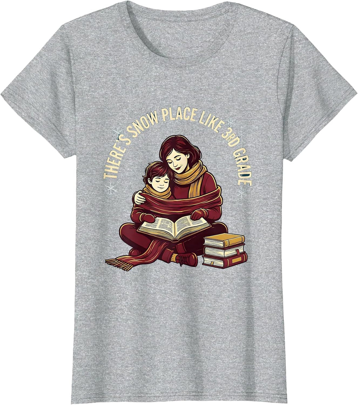 There's Snow Place Like 3rd Grade Funny Teacher Christmas T-Shirt - Heather Grey