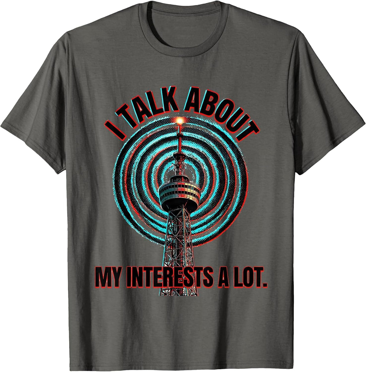 I Talk About My Interests A Lot Pop Art Neurodiversity Meme T-Shirt - Asphalt Grey