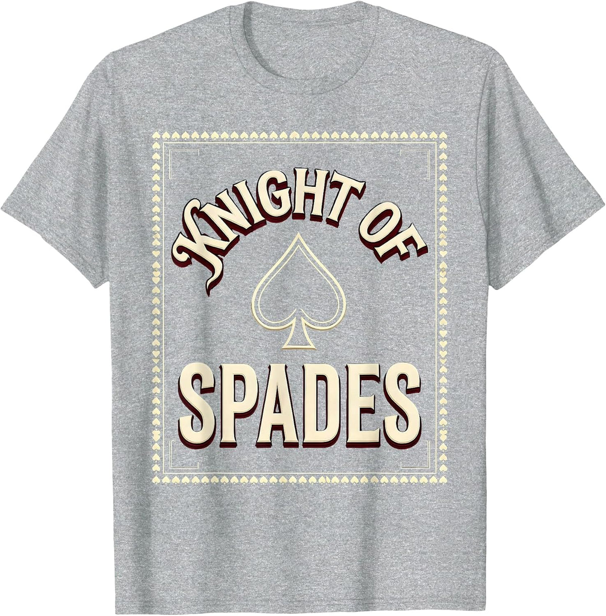 Men's Knight Of Spades Sign Painter Showcard Poker Player T-Shirt - Heather Grey