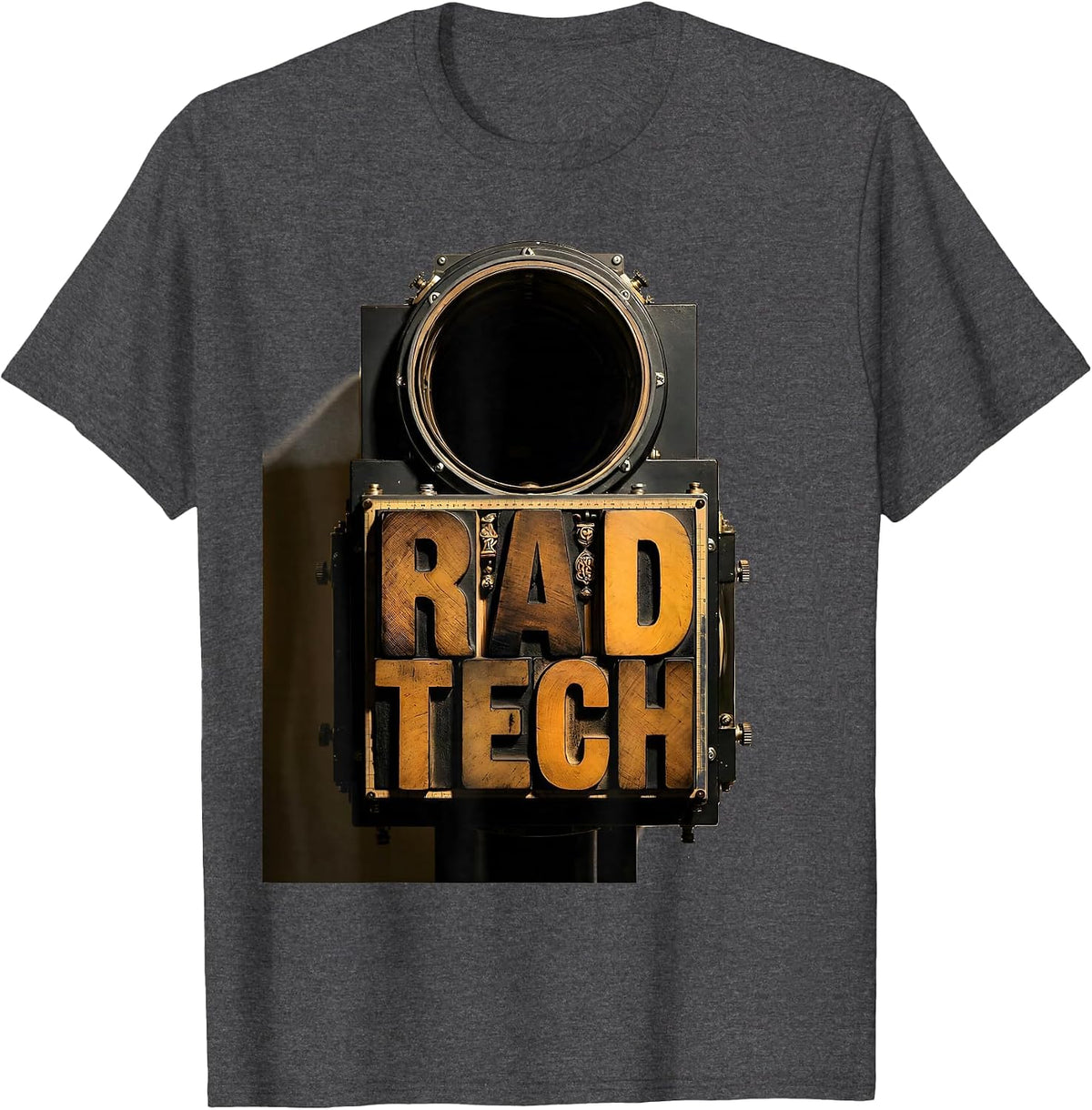 RAD TECH Wood Type Letterpress Radiology Tech Cute Coquette T-Shirt - Dark Heather Grey