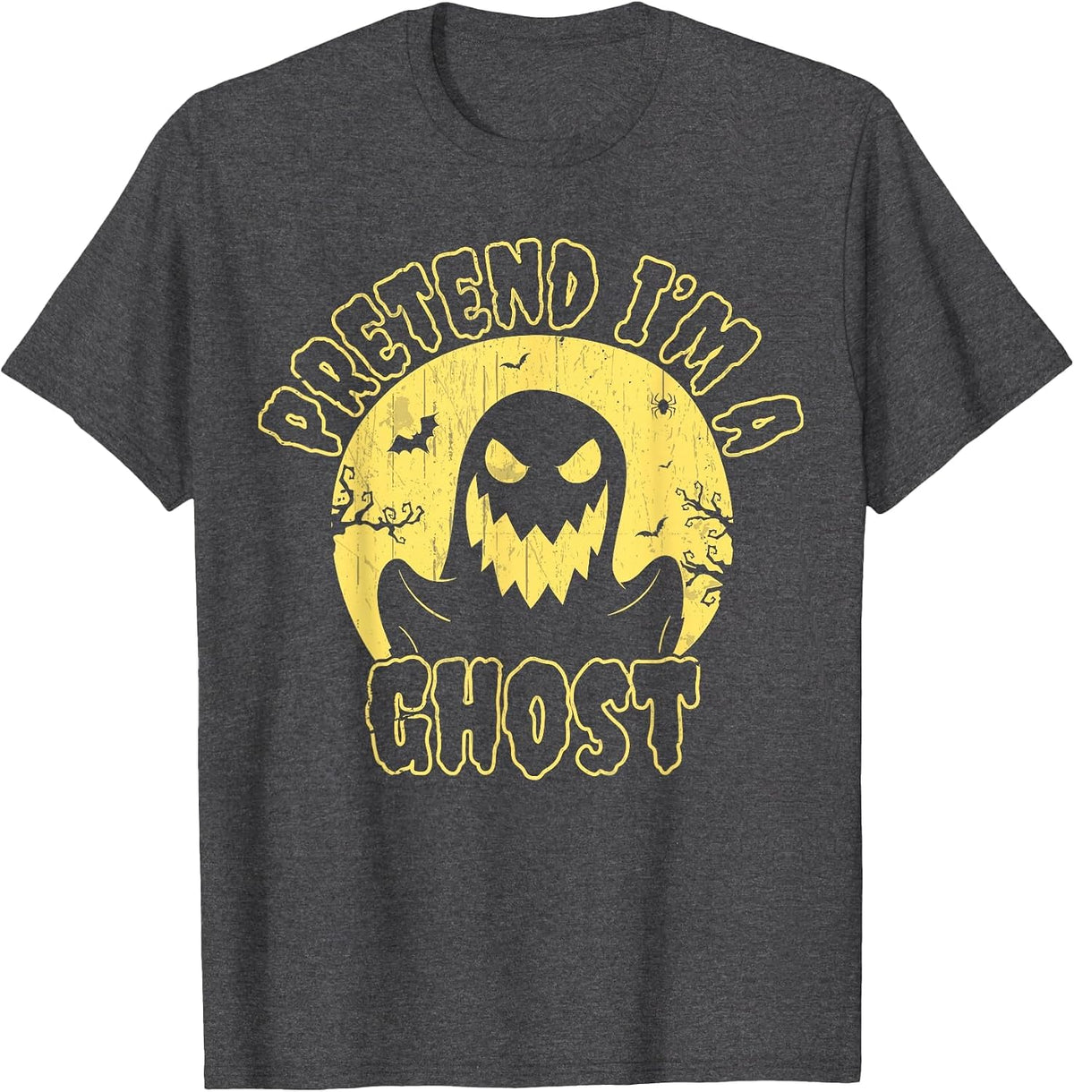 Pretend I’m A Ghost Funny Halloween Quote Vintage T-Shirt - Dark Heather Grey