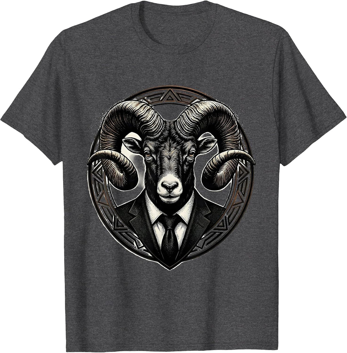 Ram Boss Suit Jacket Graphic Tee T-Shirt - Dark Heather Grey