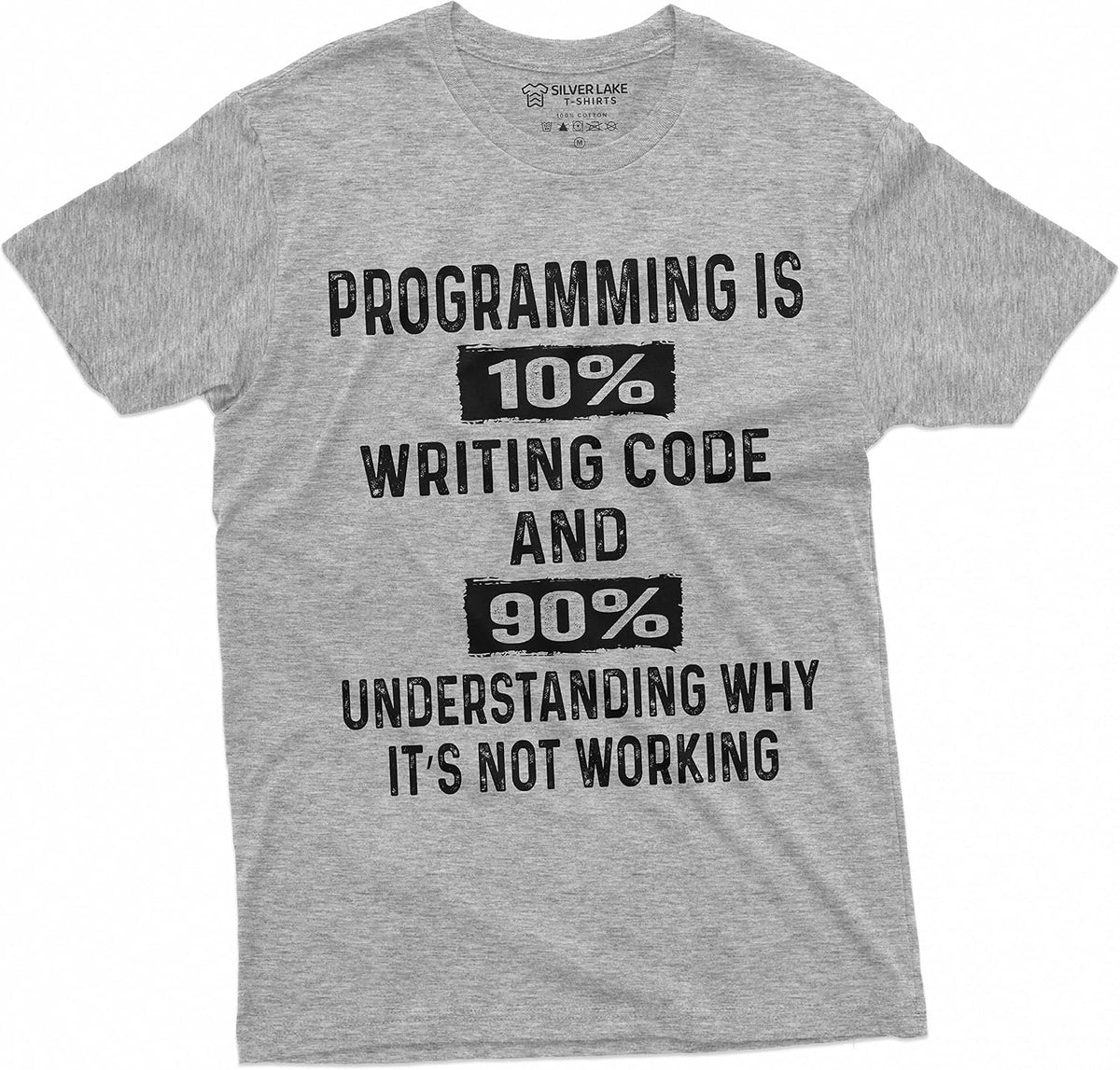 Men's Funny Programmer T-Shirt Programming Code Coding Software Developer Tee Shirt - Grey