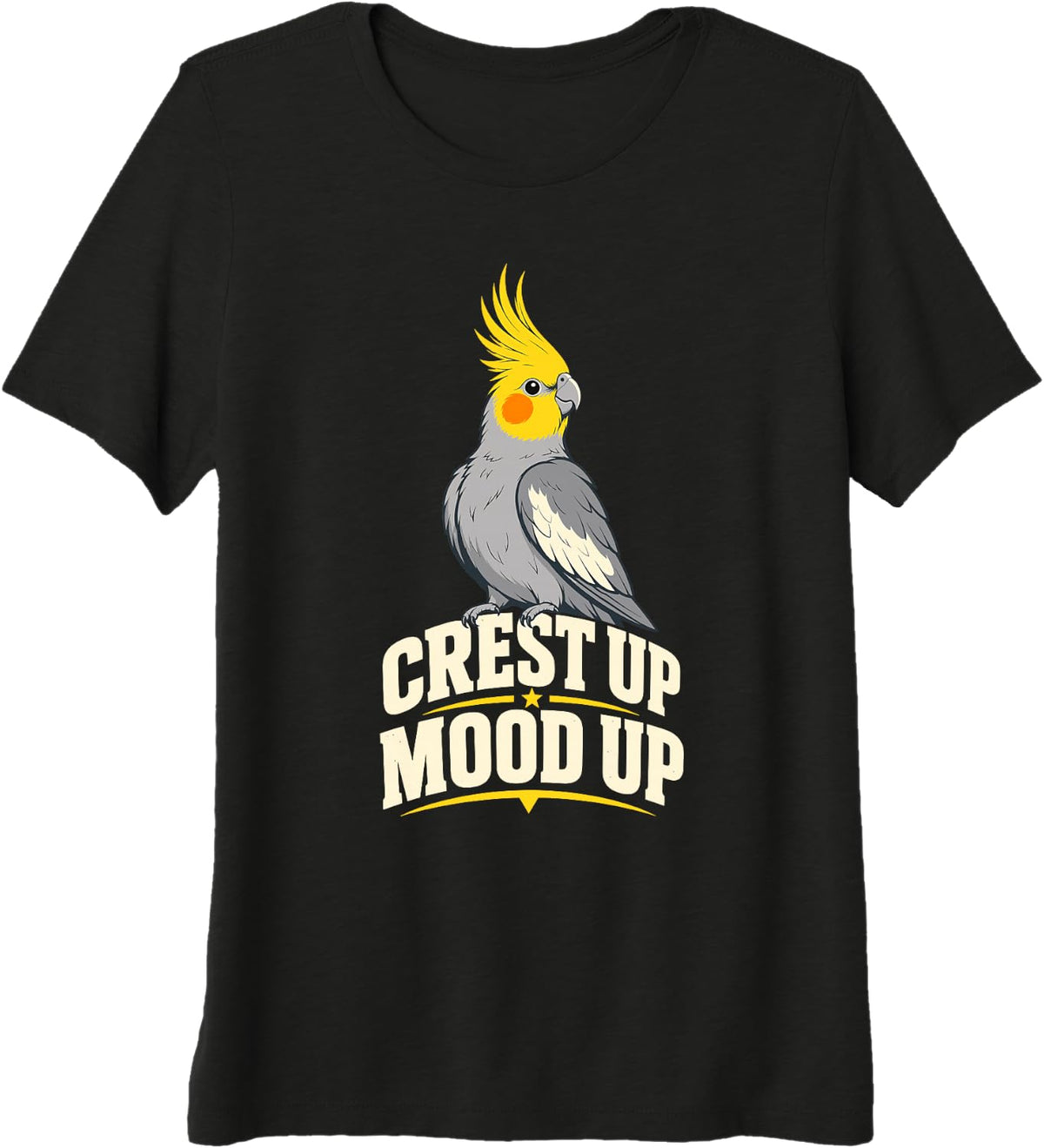 Crest Up Up Cockatiel Bird Parrot Owner Premium Tri-Blend T-Shirt - Black