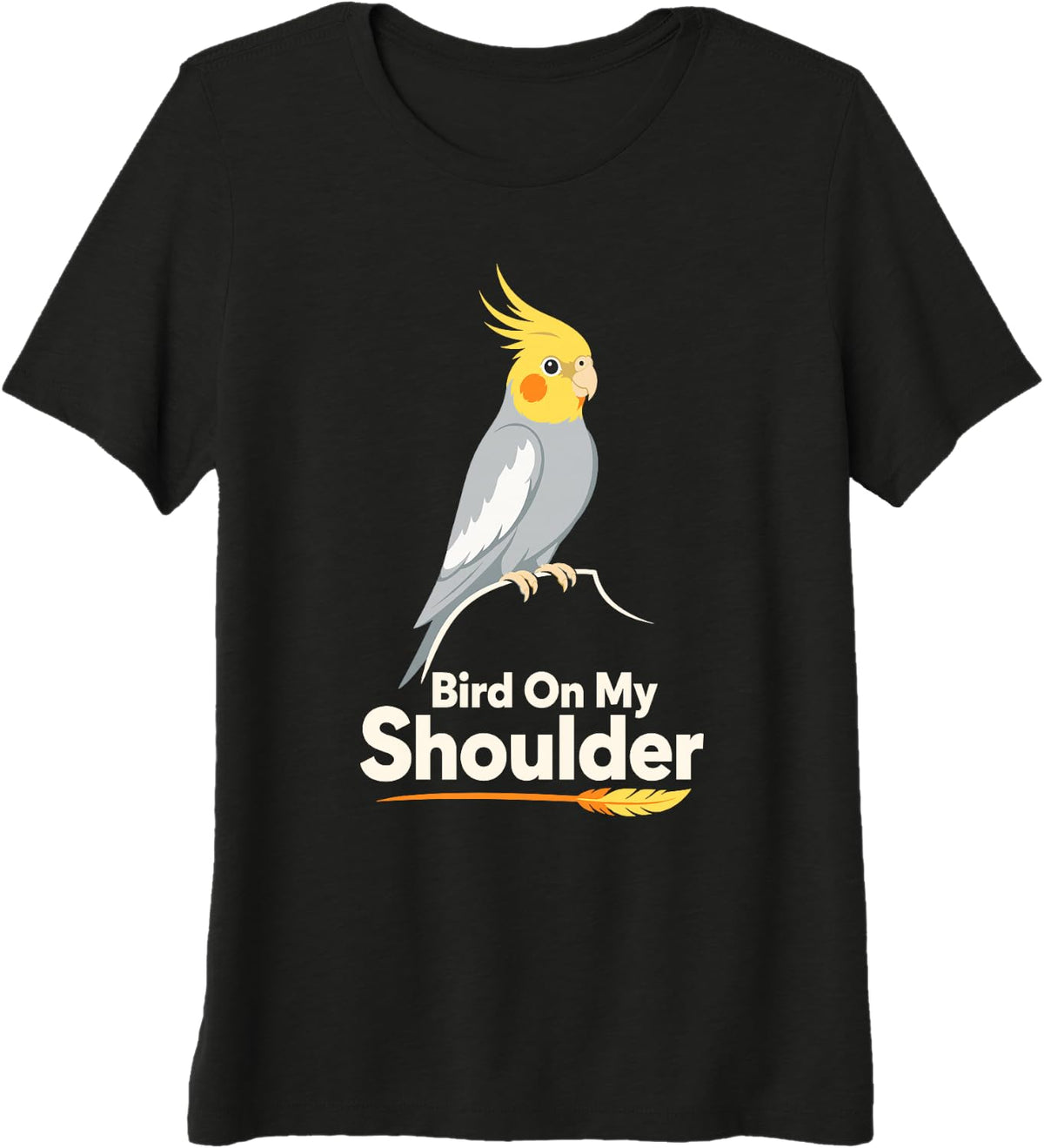 Bird On My Shoulder Cockatiel Parrot Premium Tri-Blend T-Shirt - Black