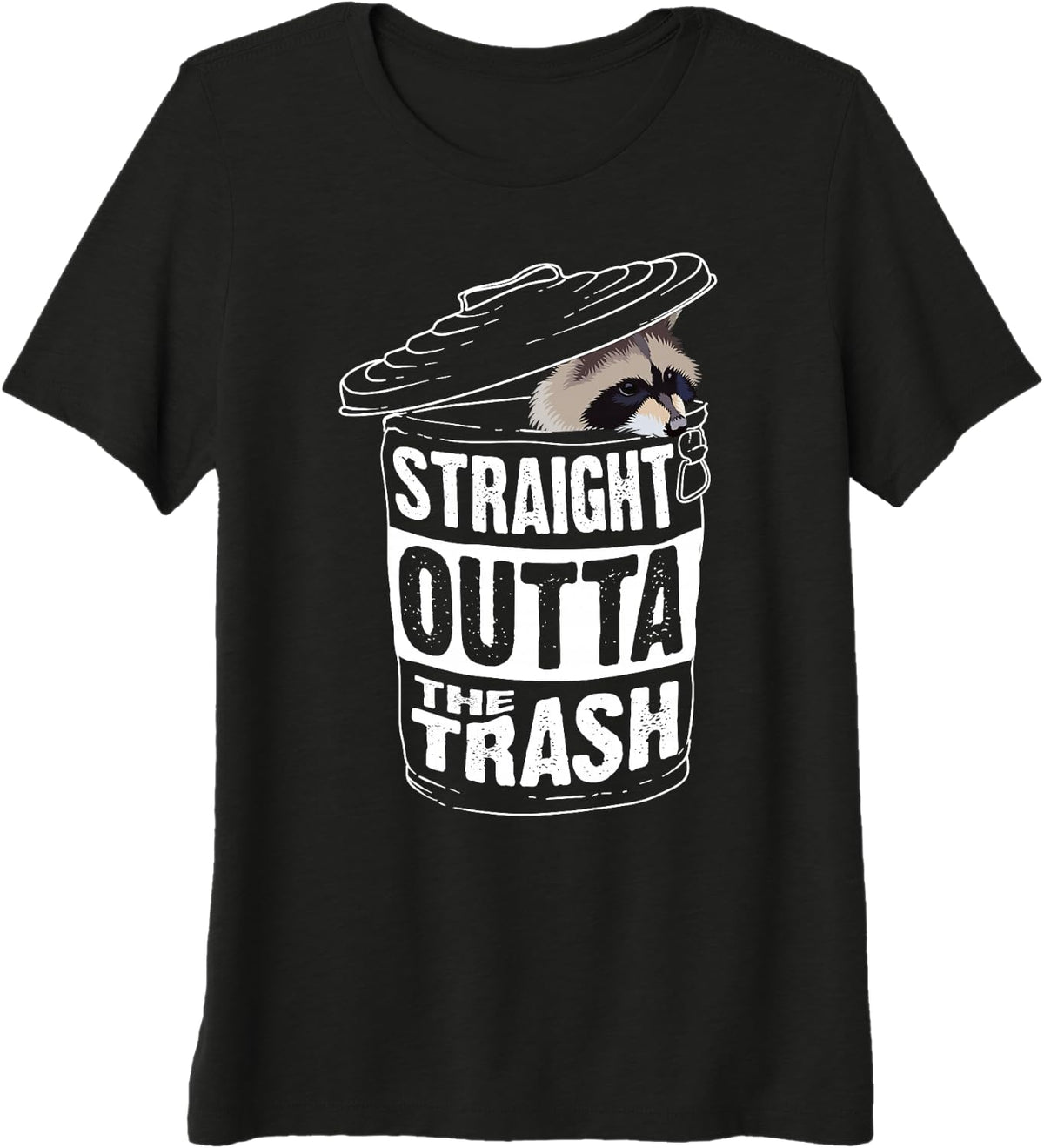 Straight Outta The Trash Shirt | Cool Trash Panda Tee Gift Premium Tri-blend T-Shirt - Black