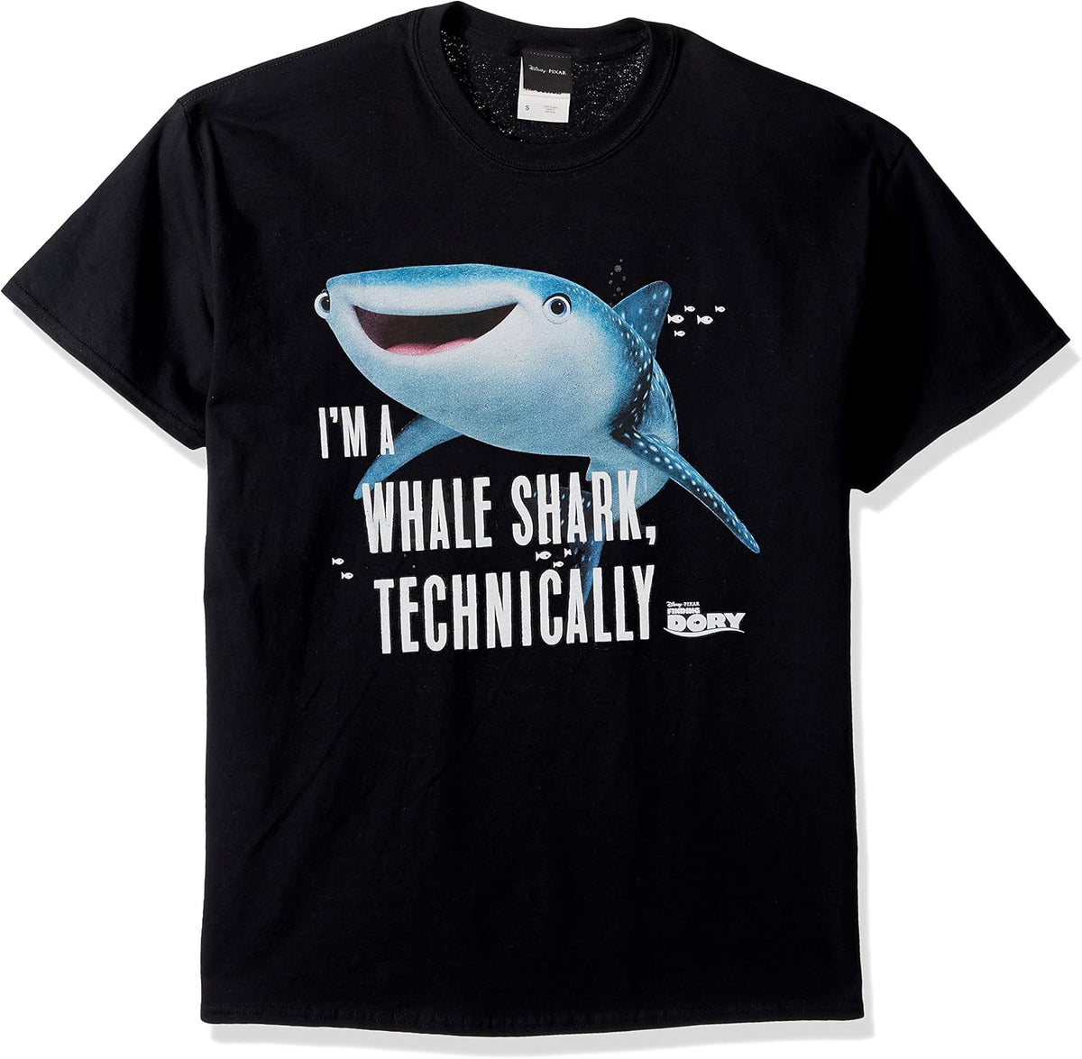 Disney Finding Dory Destiny Technically Whale Shark Graphic T-Shirt Shirt - Black