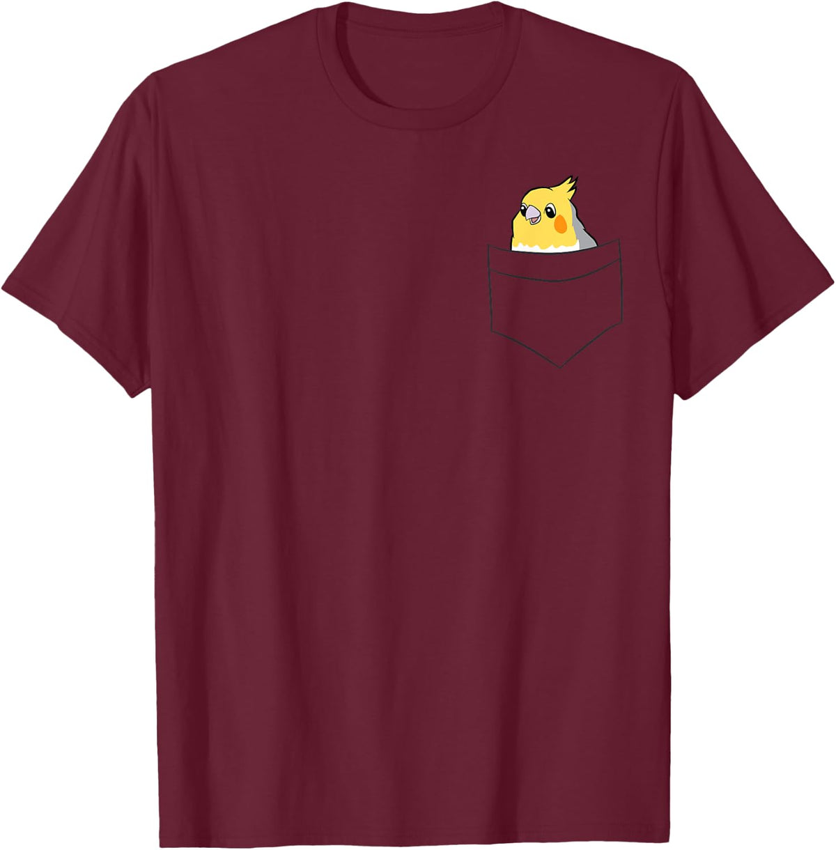 Cute Cockatiel In The Pocket Ashenfallow Cockatiel T-Shirt - Burgundy