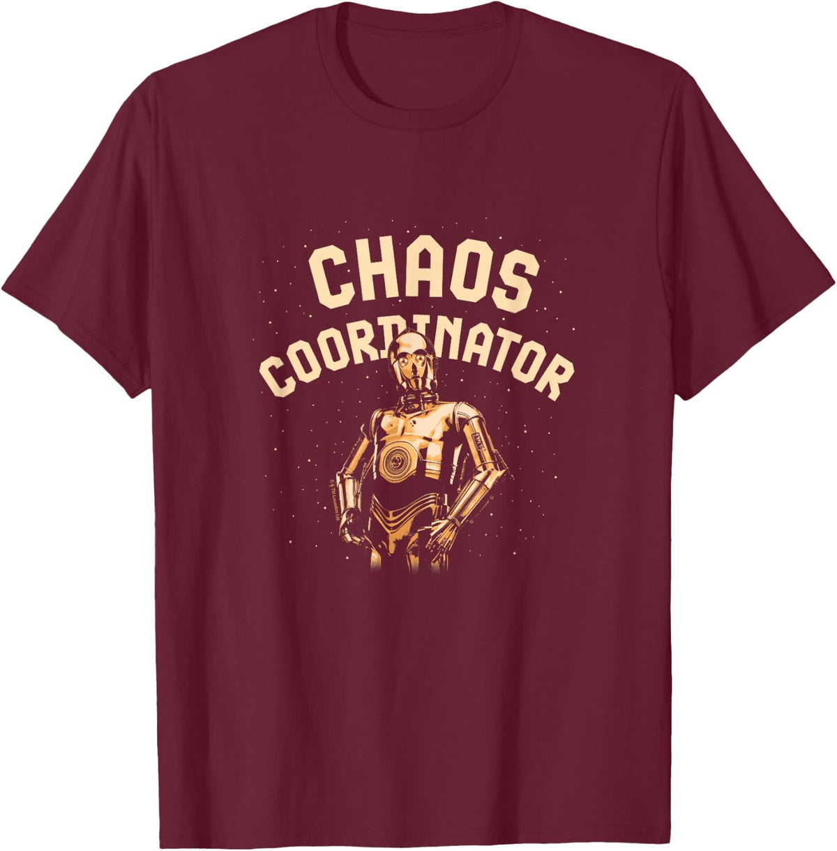 Star Wars - C3PO - Chaos Coordinator T-Shirt - Burgundy
