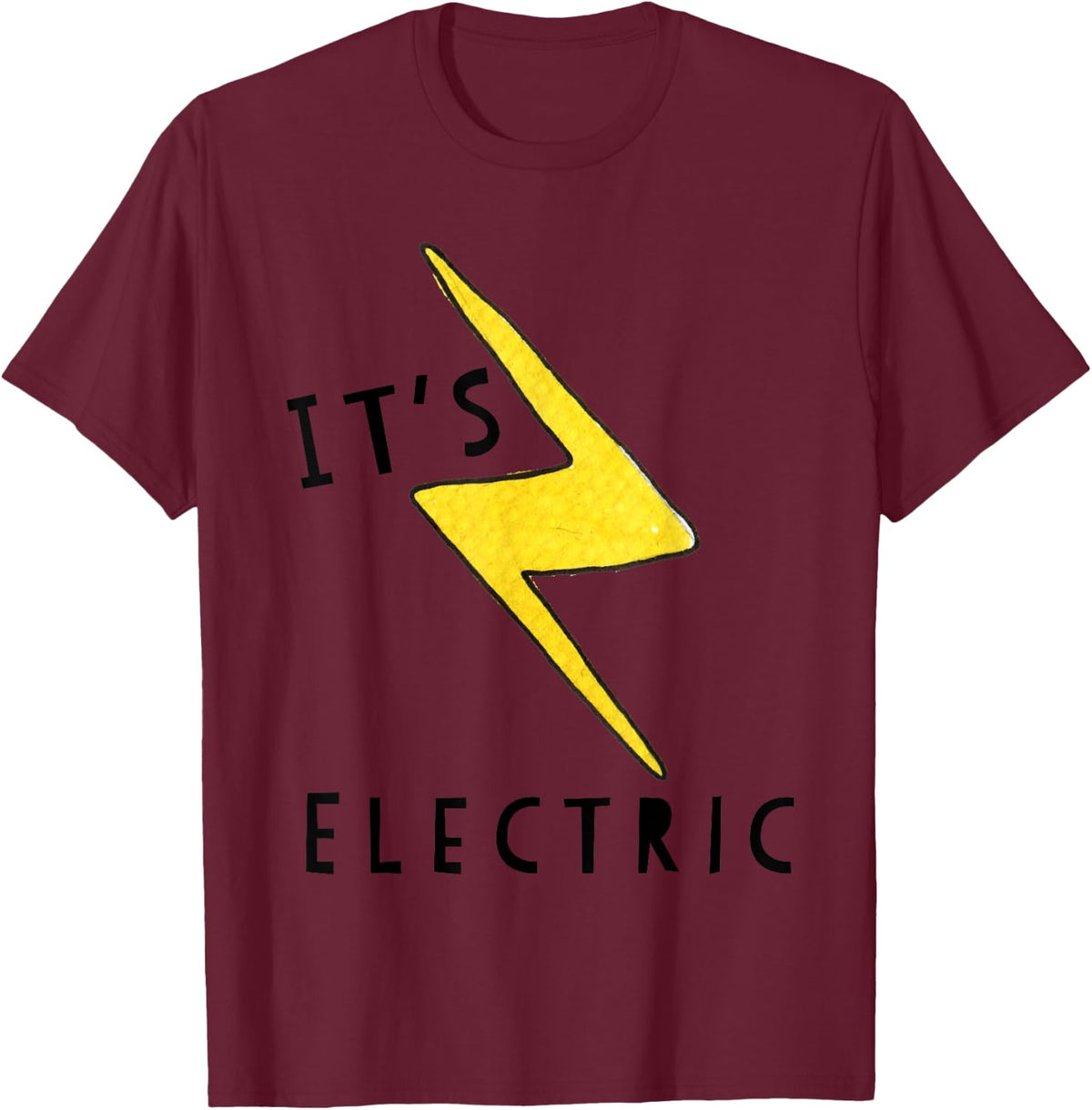 Science is Awesome by Spirit Taffy It's Electric, Funny Lightning Bolt T-Shirt - Burgundy