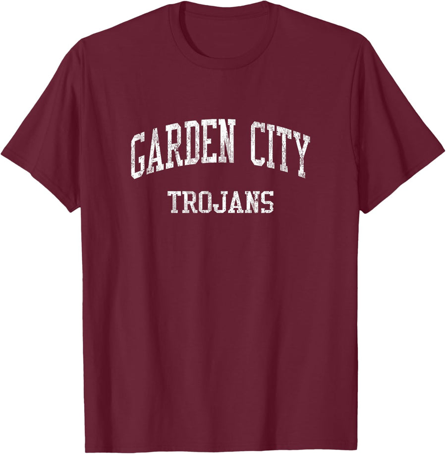 Garden City High School HS Garden City NY Vintage Sports T-Shirt - Burgundy