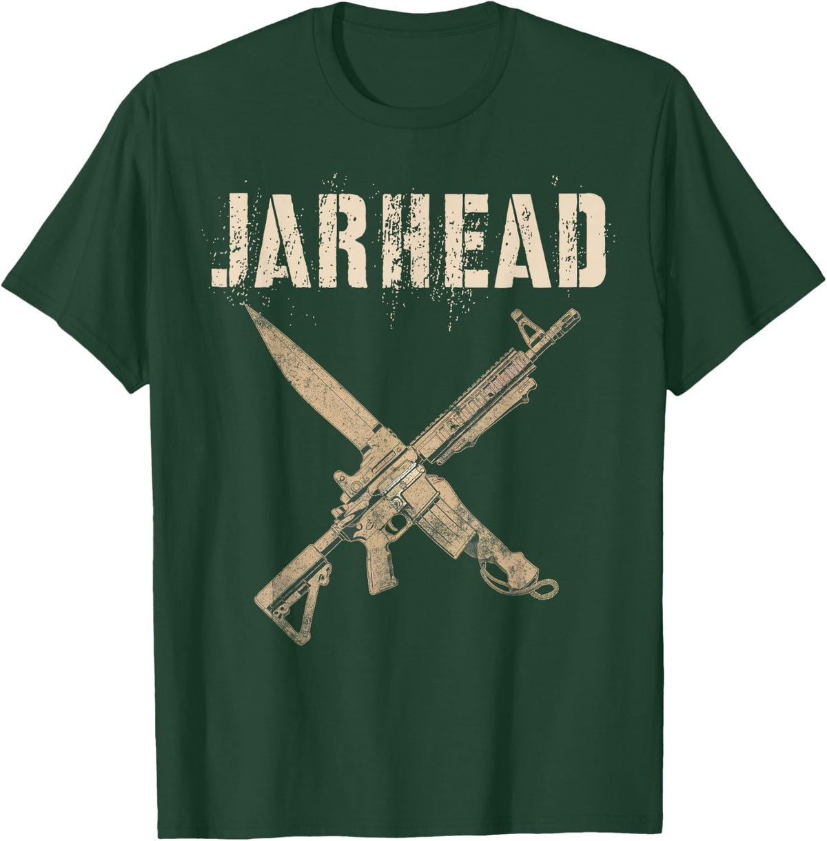 Sarcastic JARHEAD Grunt Crayon Eaters Proud Soldier Military T-Shirt - Dark Green