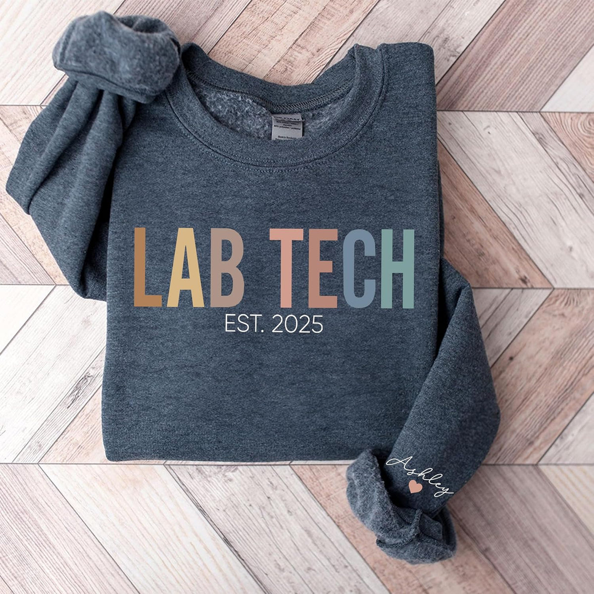 Personalized LAB Tech Sweatshirt, Custom Medical Scientist Shirt, Lab Technician Gift, Gift for Science Professional - size