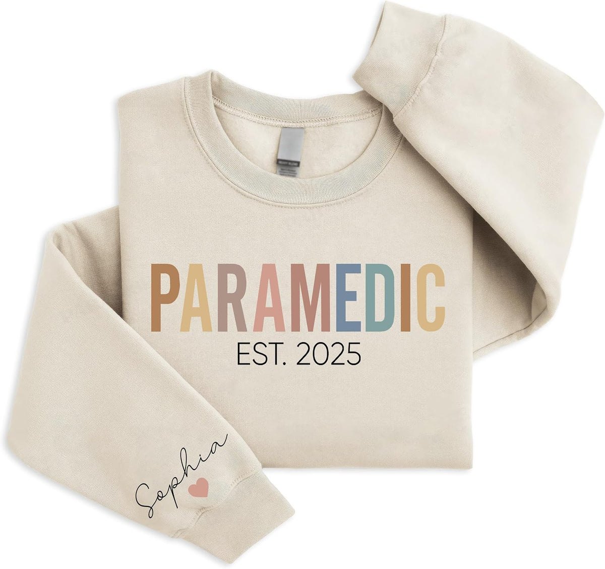Personalized Paramedic Sweatshirt with Name on Sleeve, Custom Paramedic Crewneck Gift - Style 1