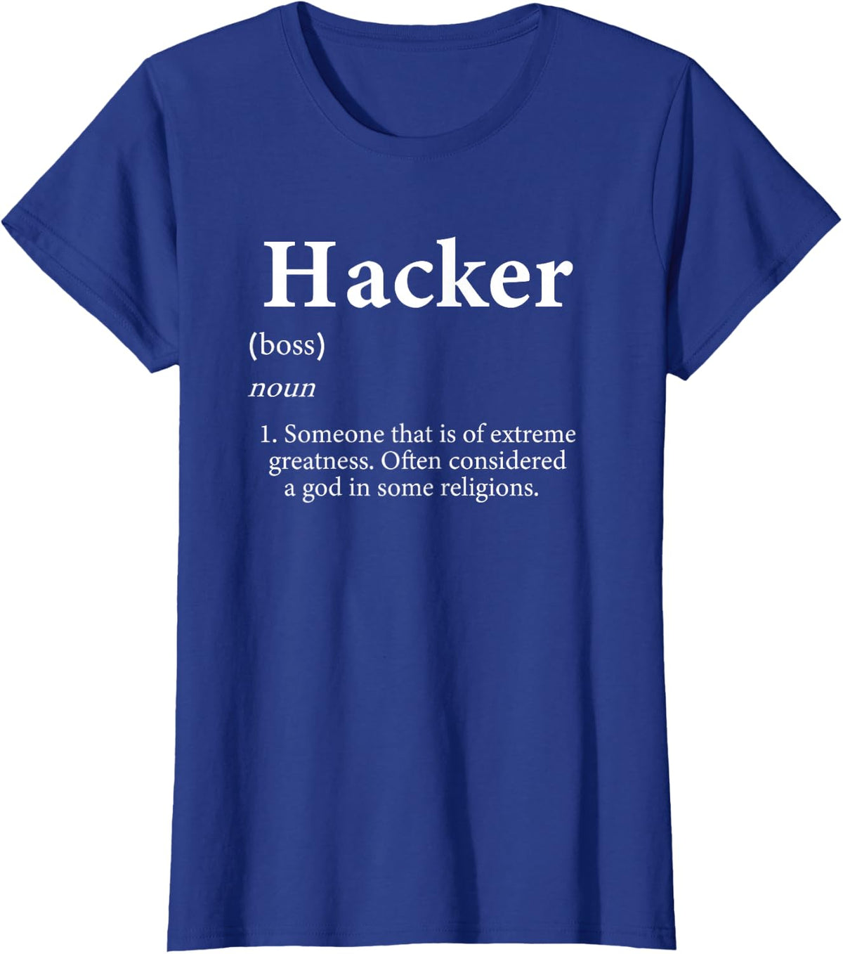 Hacker Definition Funny Computer Systems Device Gamer Hacks T-Shirt - Royal Blue