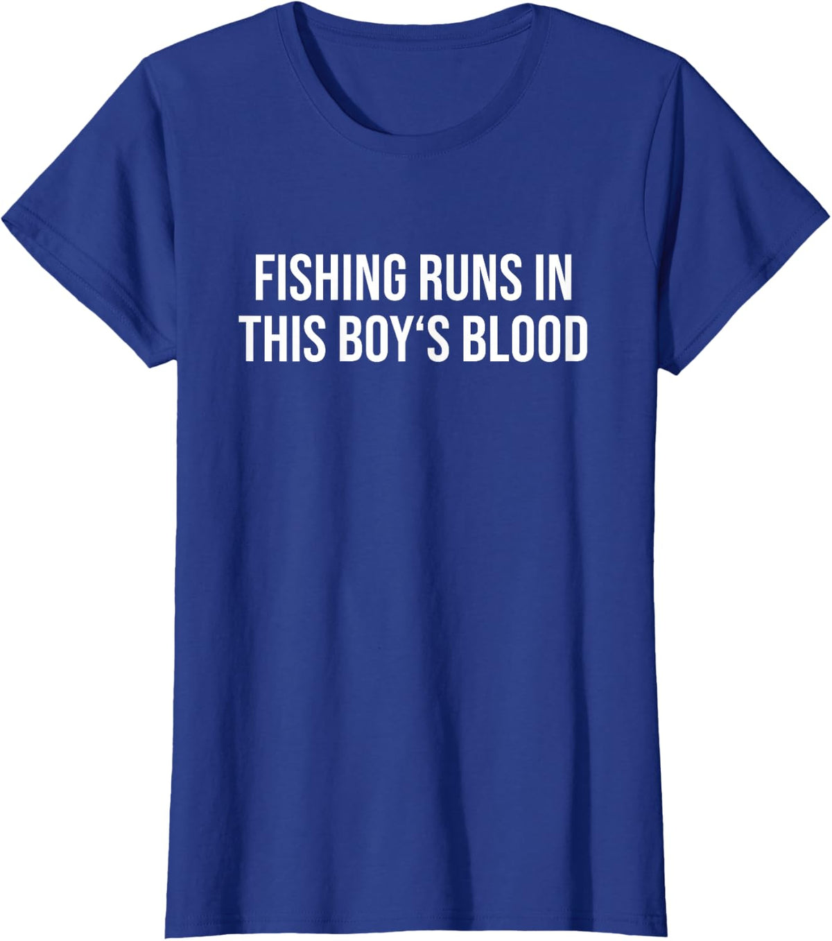 Fishing Runs in This Boy's Blood T-Shirt - Royal Blue