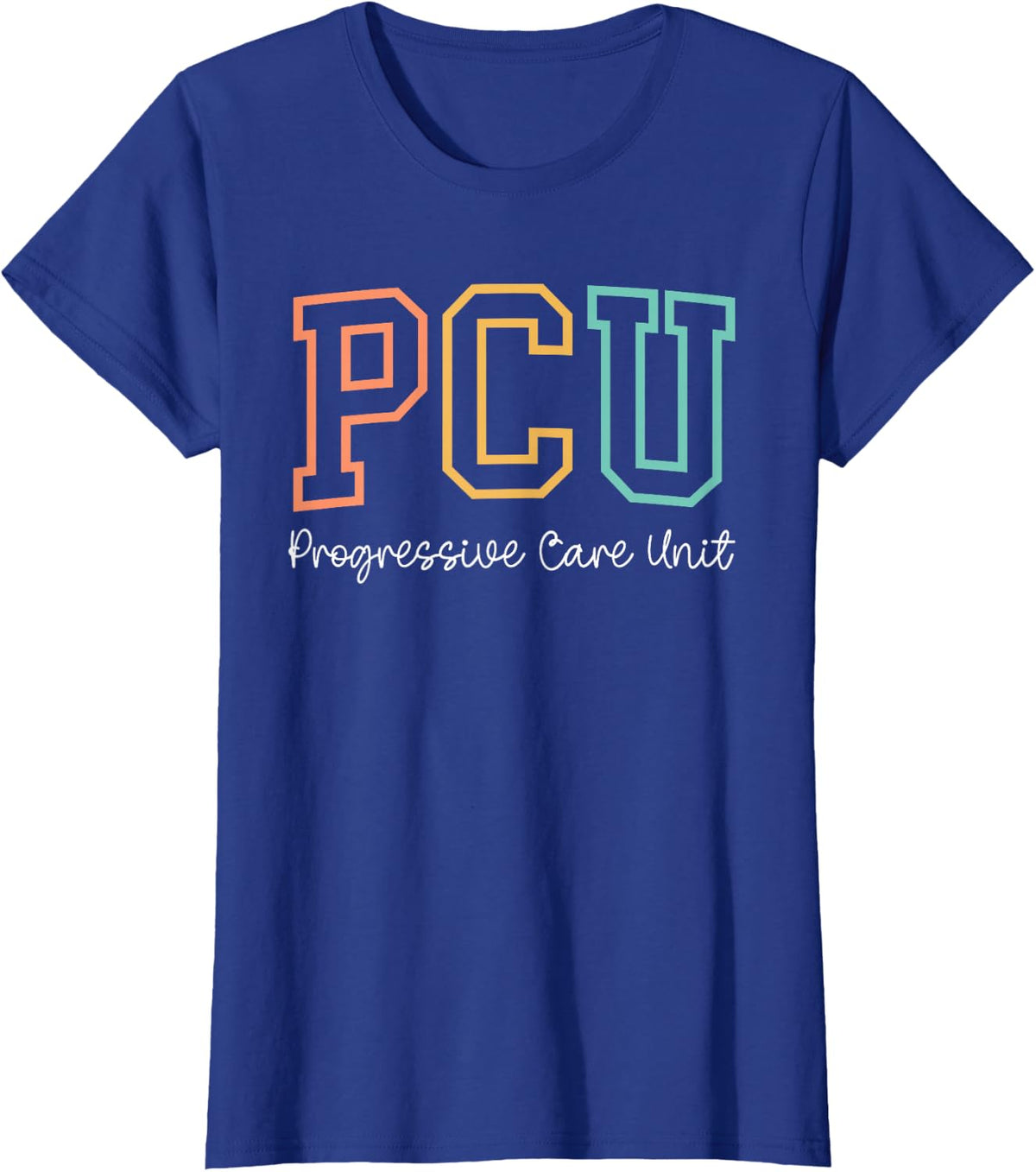 Retro PCU Progressive Care Unit RN Nurse Nursing Women T-Shirt - Royal Blue