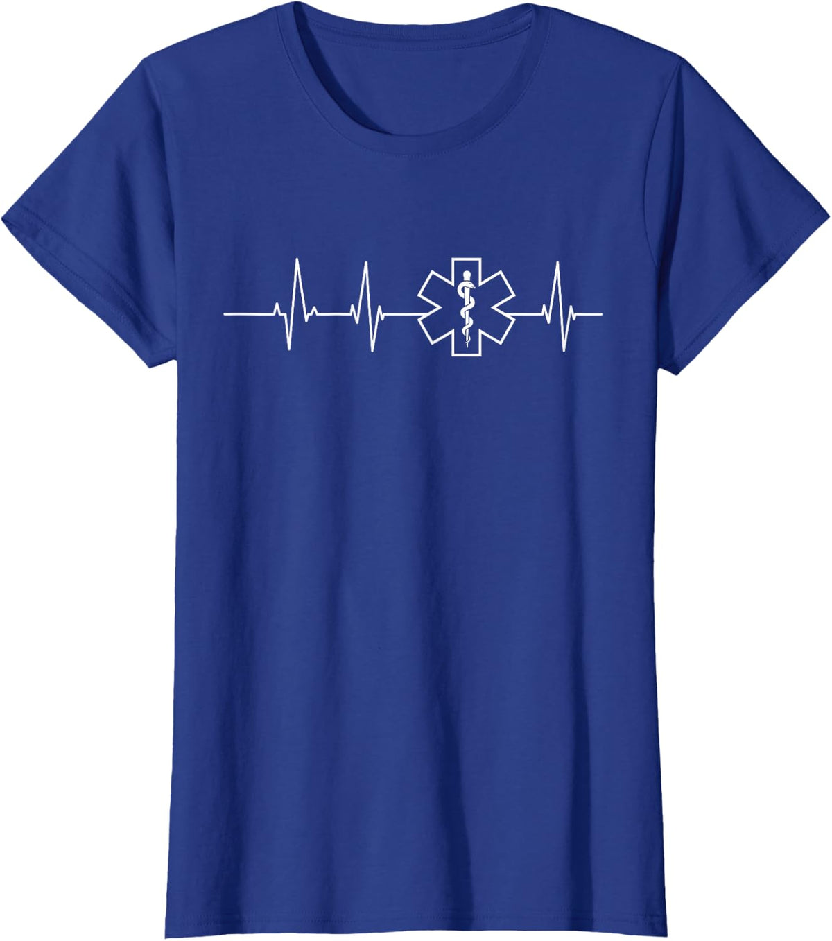 Paramedic Heartbeat EKG EMS First Responder T-Shirt - Royal Blue