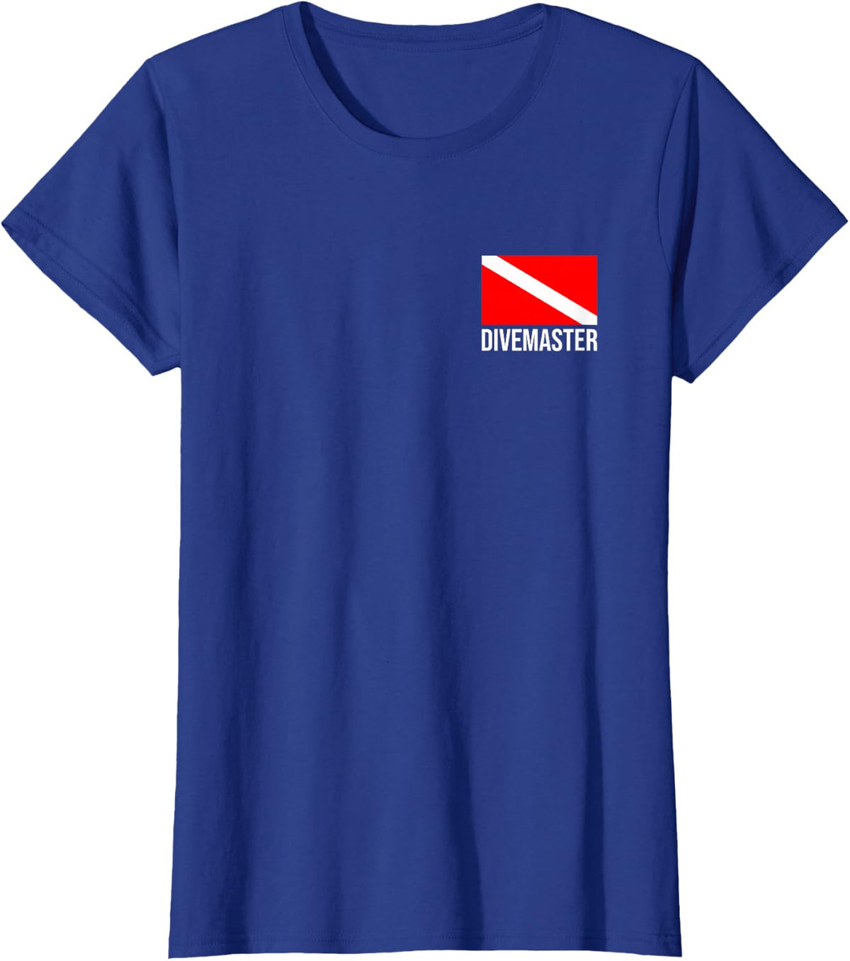 SCUBA FLAG DIVER DOWN FLAG DIVEMASTER T-Shirt - Royal Blue