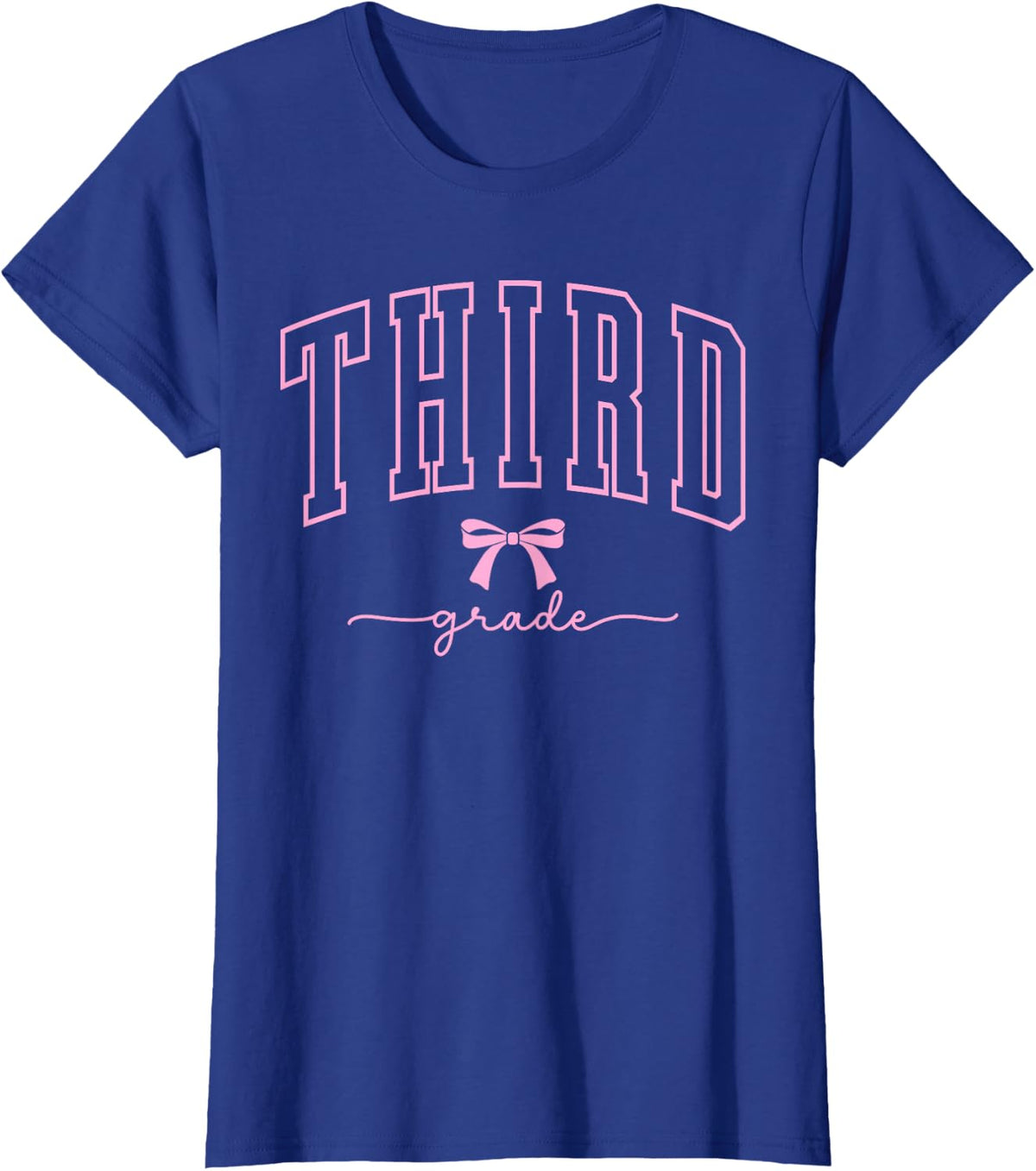 Third Grade Back to School Spirit Week First Day Varsity Bow T-Shirt - Royal Blue