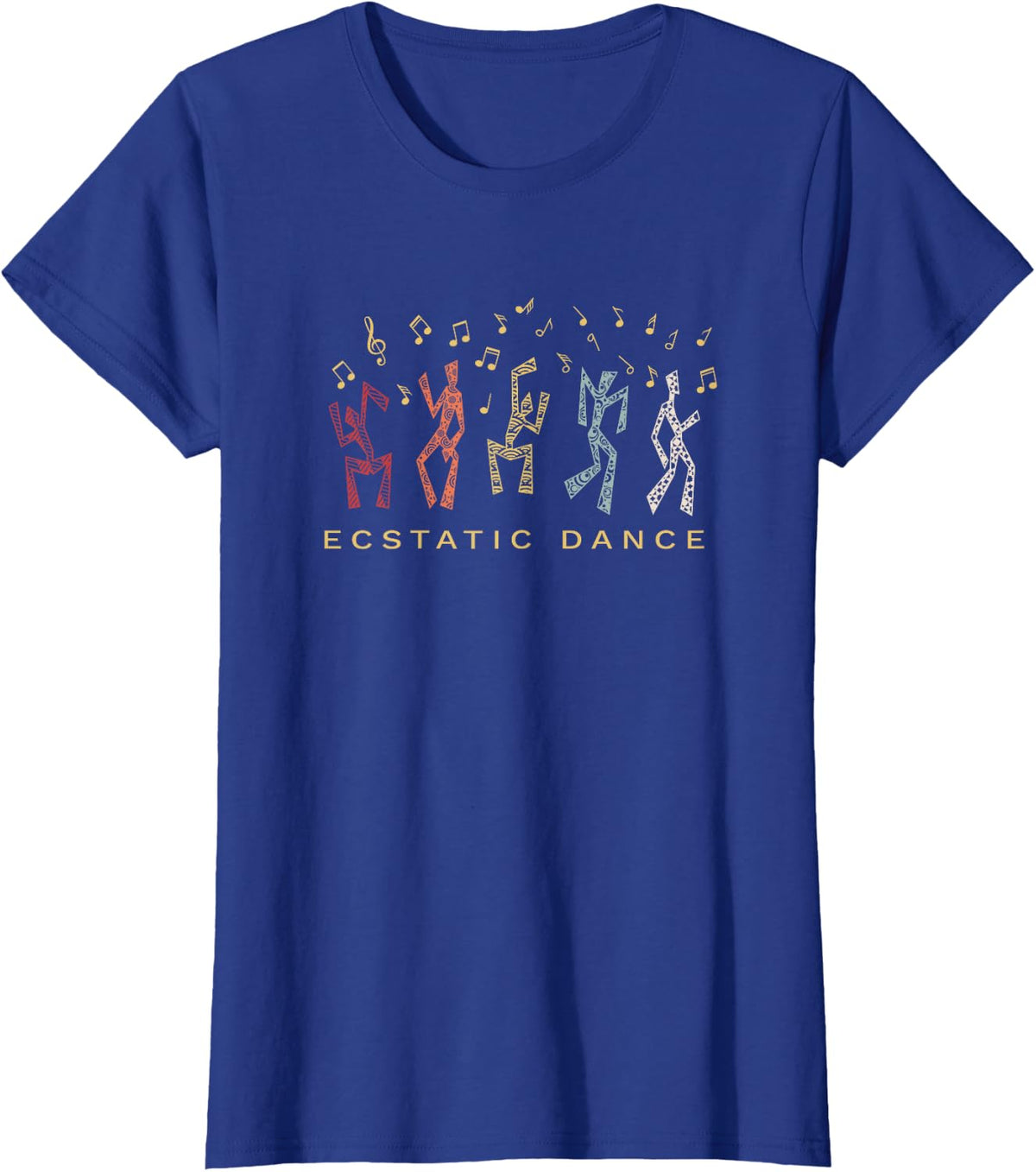 Ecstatic Dance Trance Meditation Retro T-Shirt - Royal Blue