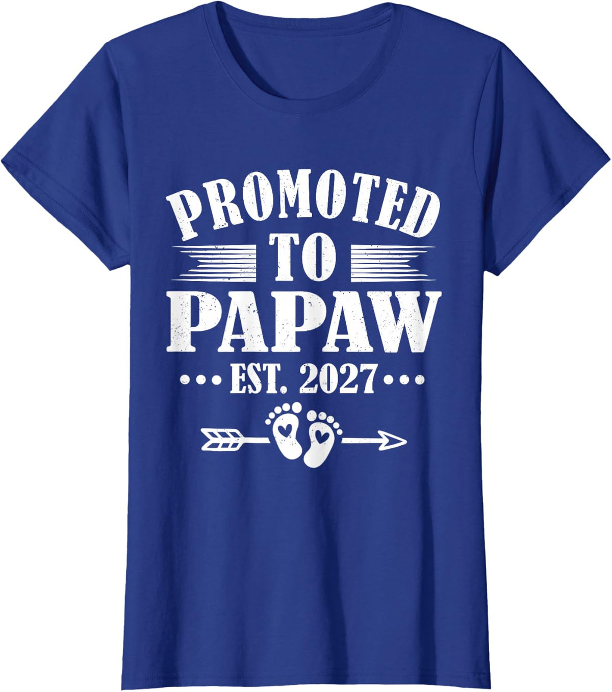 Promoted to Papaw Est 2027 Family Matching T-Shirt - Royal Blue