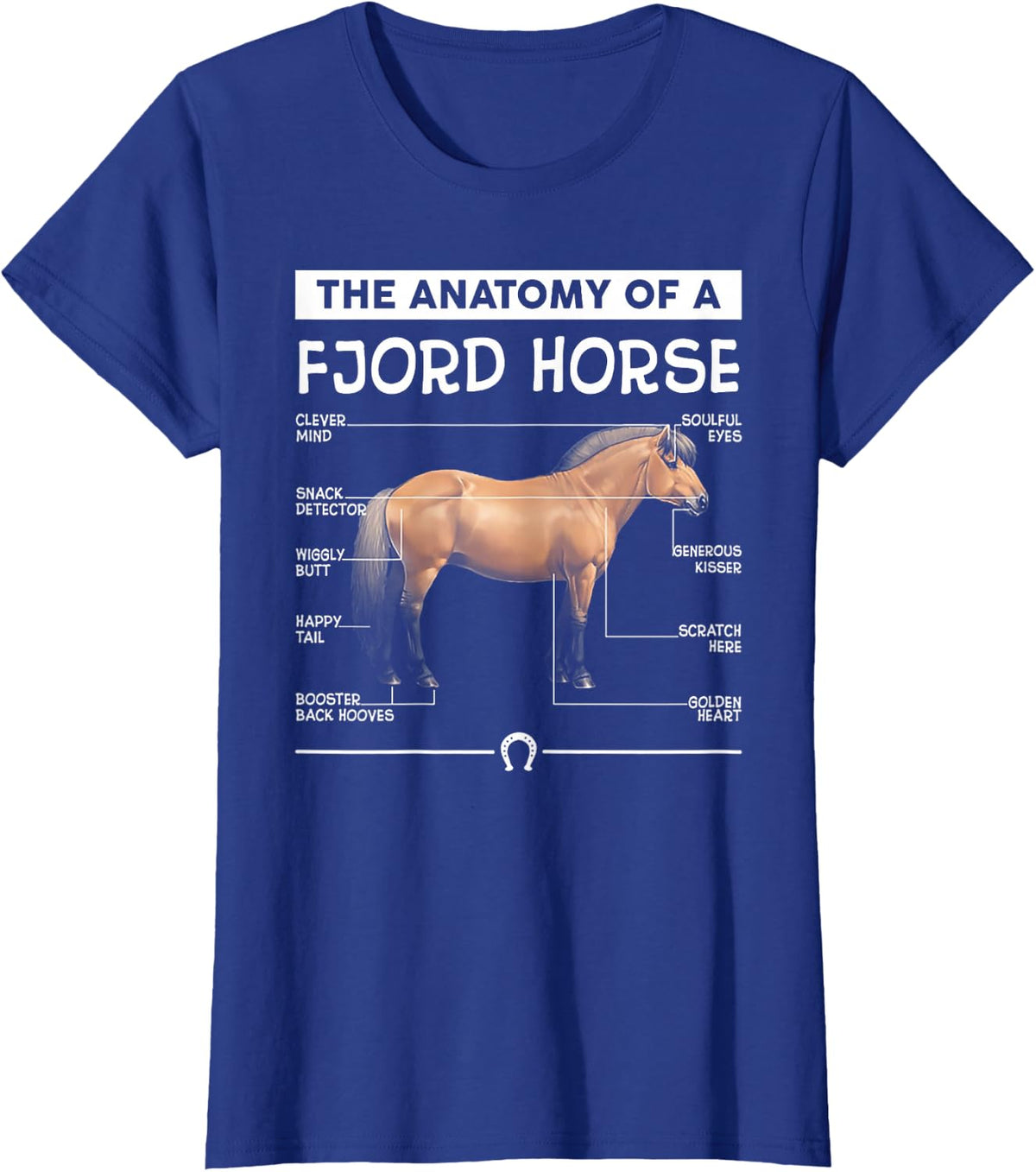 The Anatomy Of A Fjord Horse T-Shirt - Royal Blue
