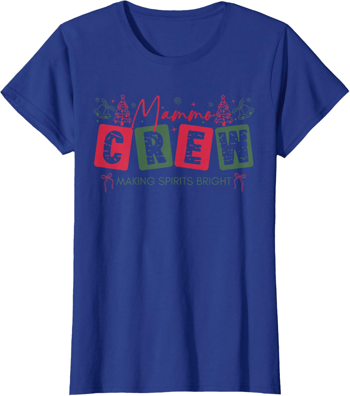 Retro Christmas Mammo Tech Crew Mammographer Xray Tech Xmas T-Shirt - Royal Blue