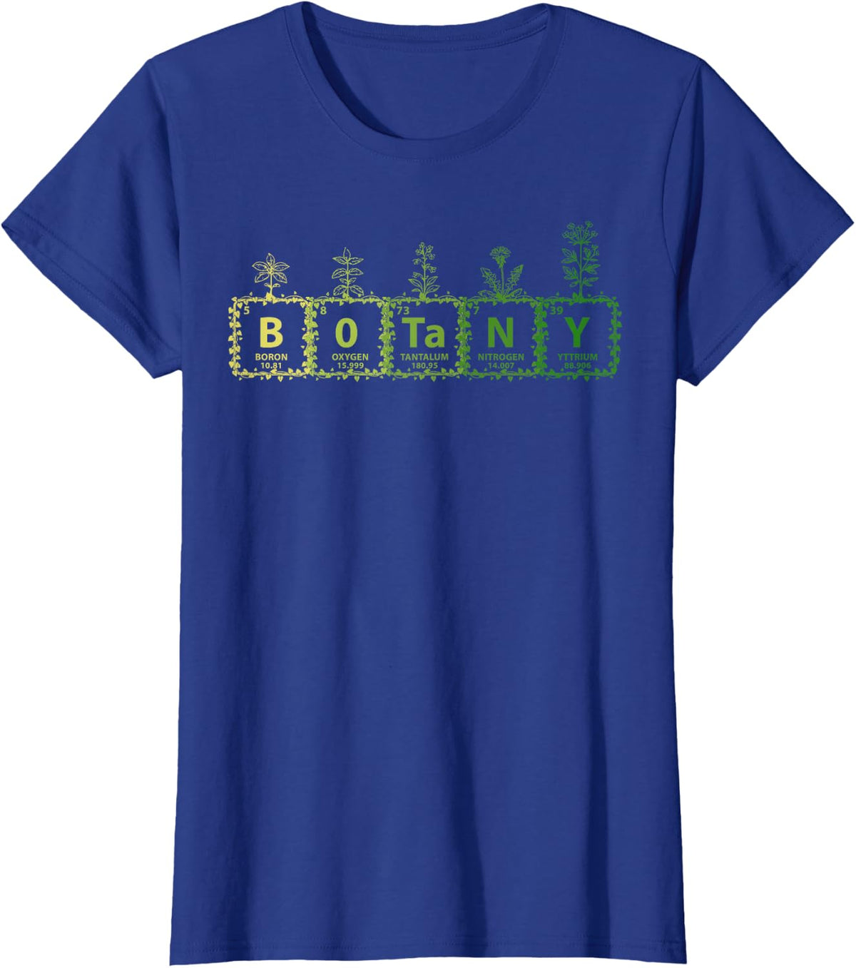 Botany Periodic Table Science Gardening Botanist T-Shirt - Royal Blue