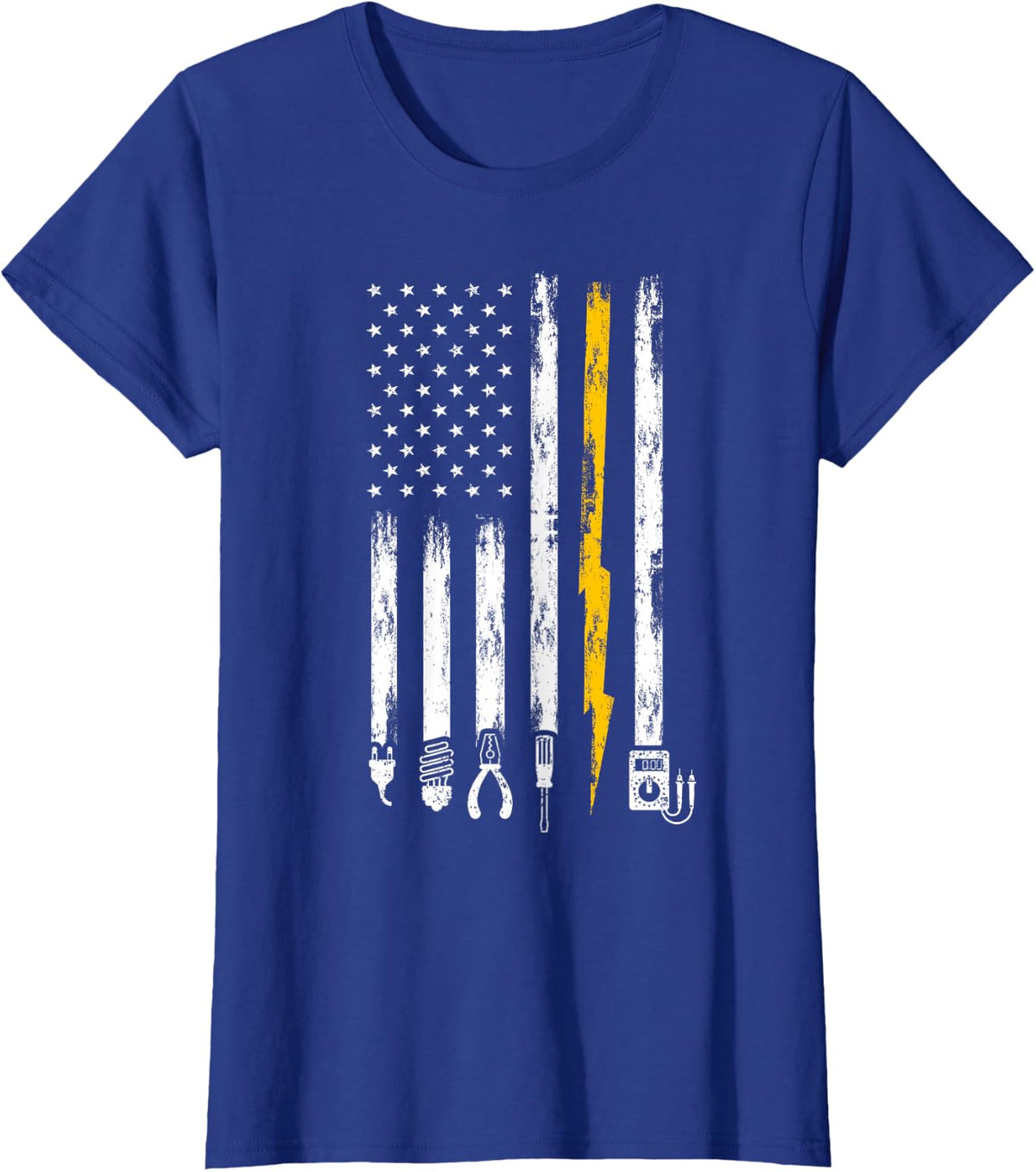Electrician US Flag Tools for Electricians T-Shirt - Royal Blue