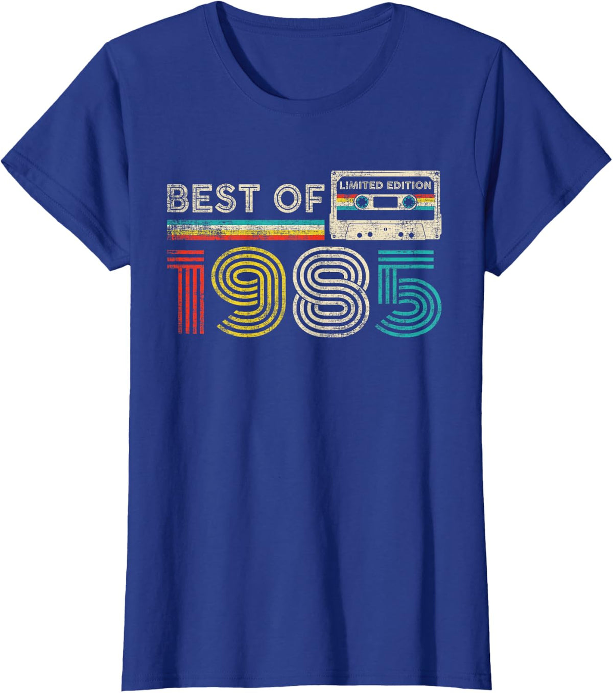 Best Of 1985 Classic Birthday 1985 Cassette Tape Vintage T-Shirt - Royal Blue