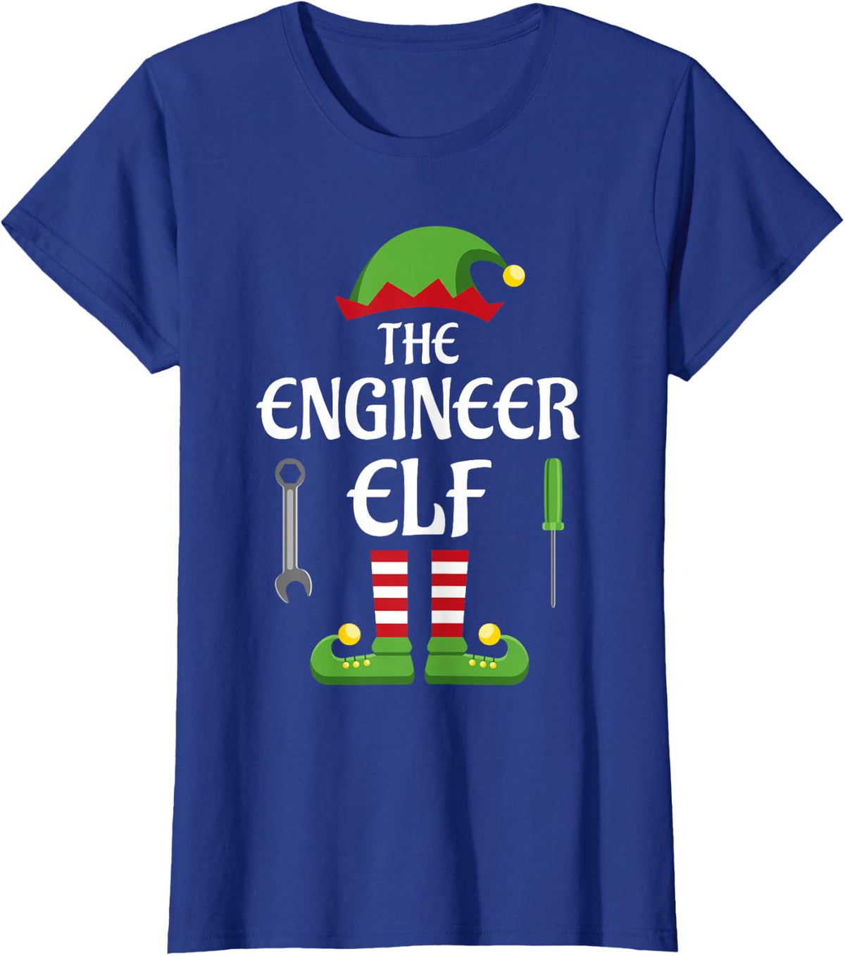 Engineer Elf Family Matching Group Christmas T-Shirt - Royal Blue