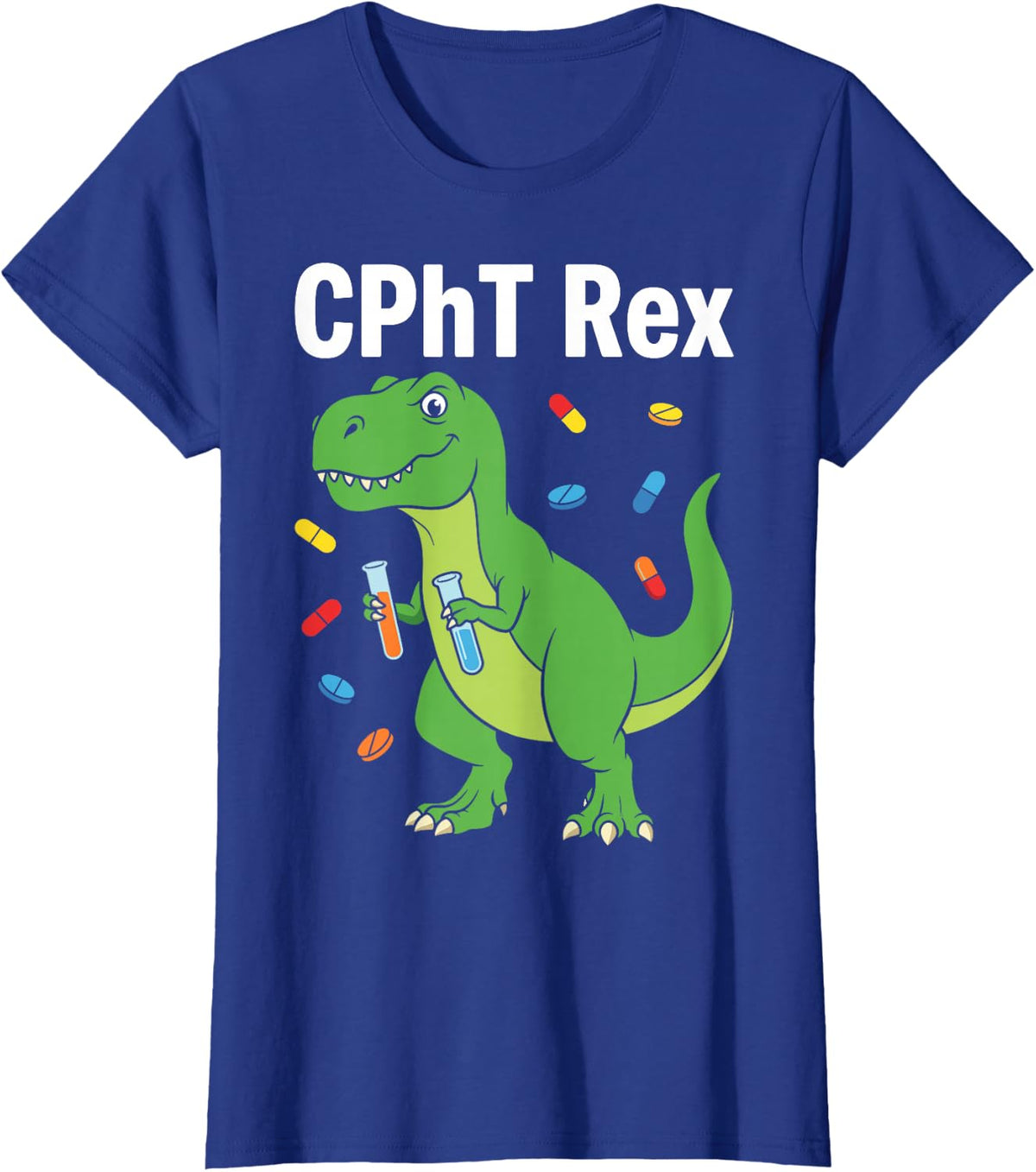 Cpht Rex - Funny Pharmacy Technician Dinosaur T-Rex T-Shirt - Royal Blue