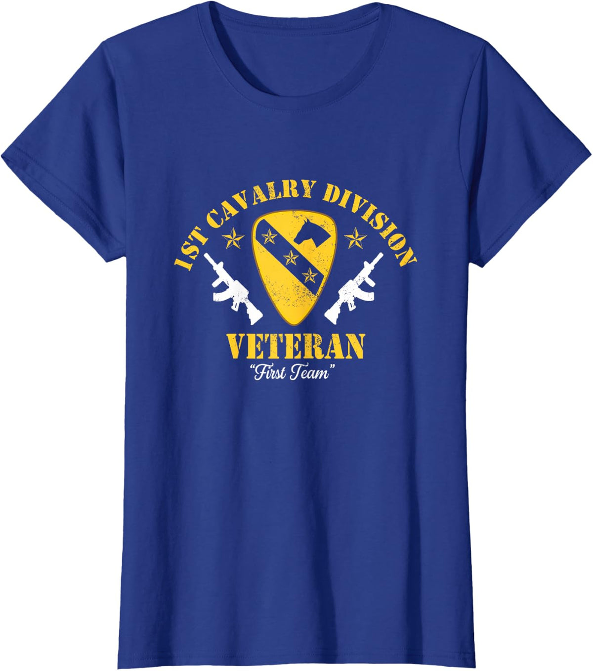 Vintage 1st Cavalry Division Veteran Patriotic Veterans Day T-Shirt - Royal Blue