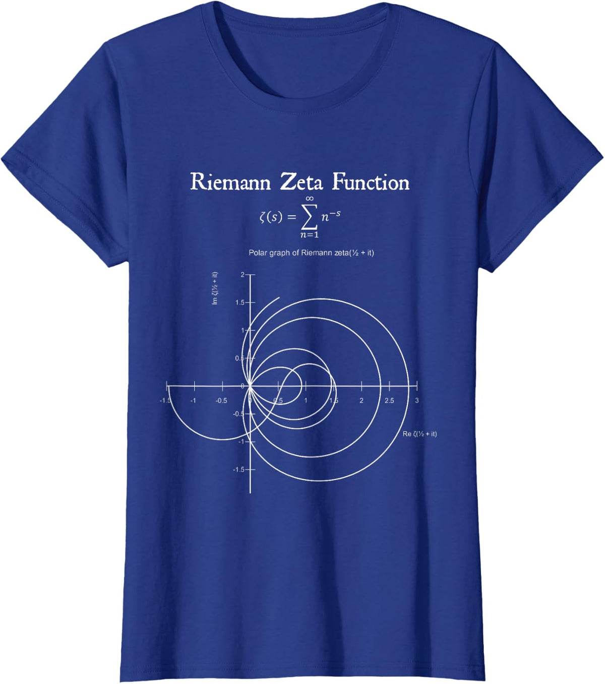 Riemann Zeta Function Graph Physics Math Teacher Nerdy Gift T-Shirt - Royal Blue