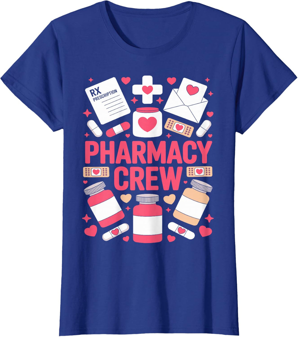 Pharmacy Crew Valentine Day - Funny Pharmacy Technician T-Shirt - Royal Blue
