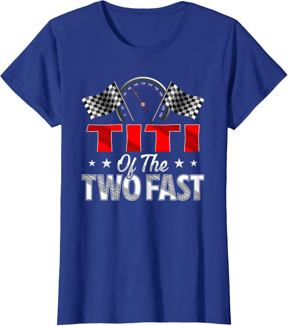 Titi of The Two Fast Second Birthday Racing Car Family T-Shirt - Royal Blue